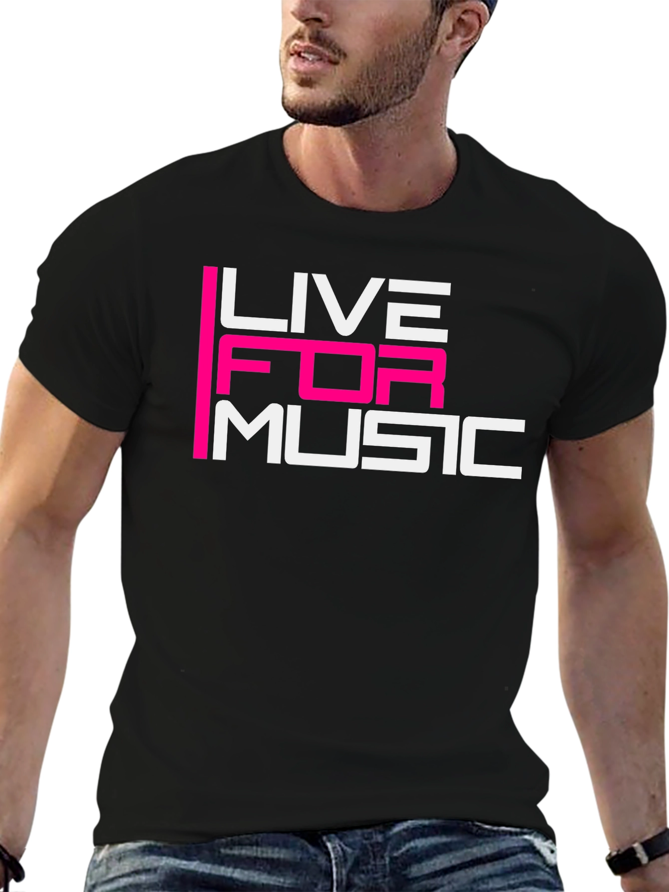 Live For Music Graphic Tee - Black