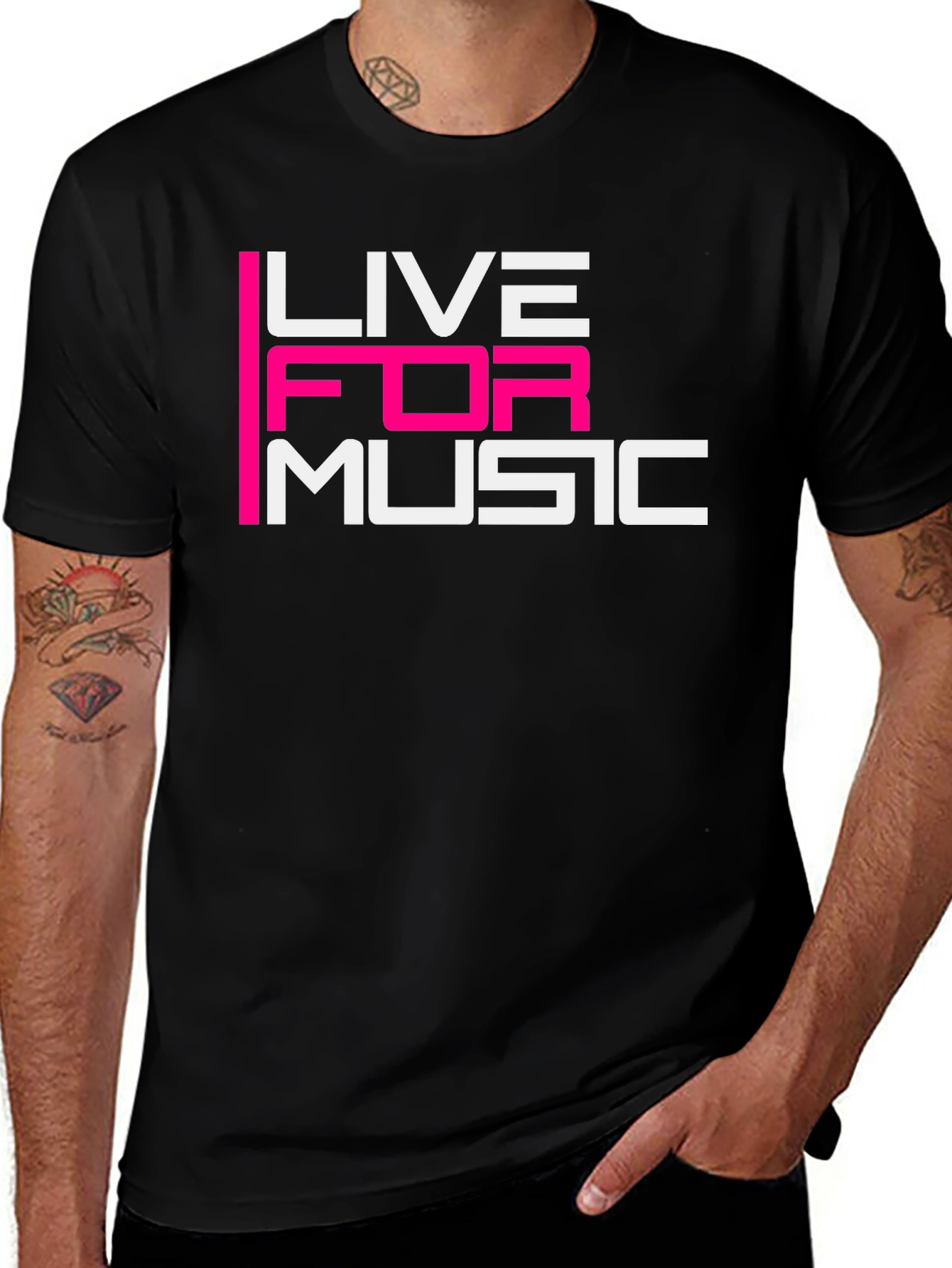 Live For Music Graphic Tee - Black