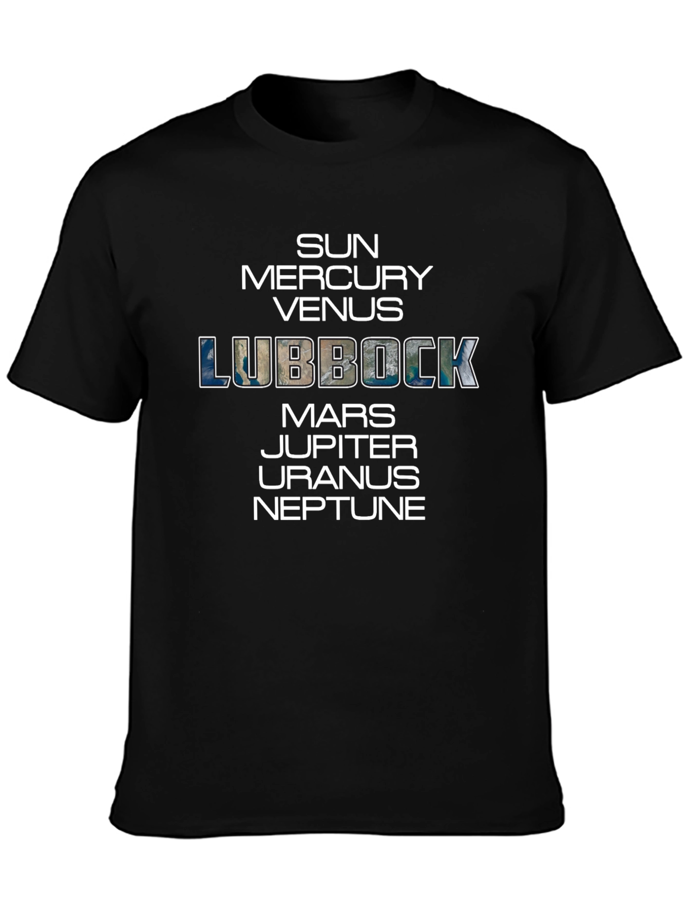 Planets Lubbock T-Shirt - Black Cotton Blend Tee
