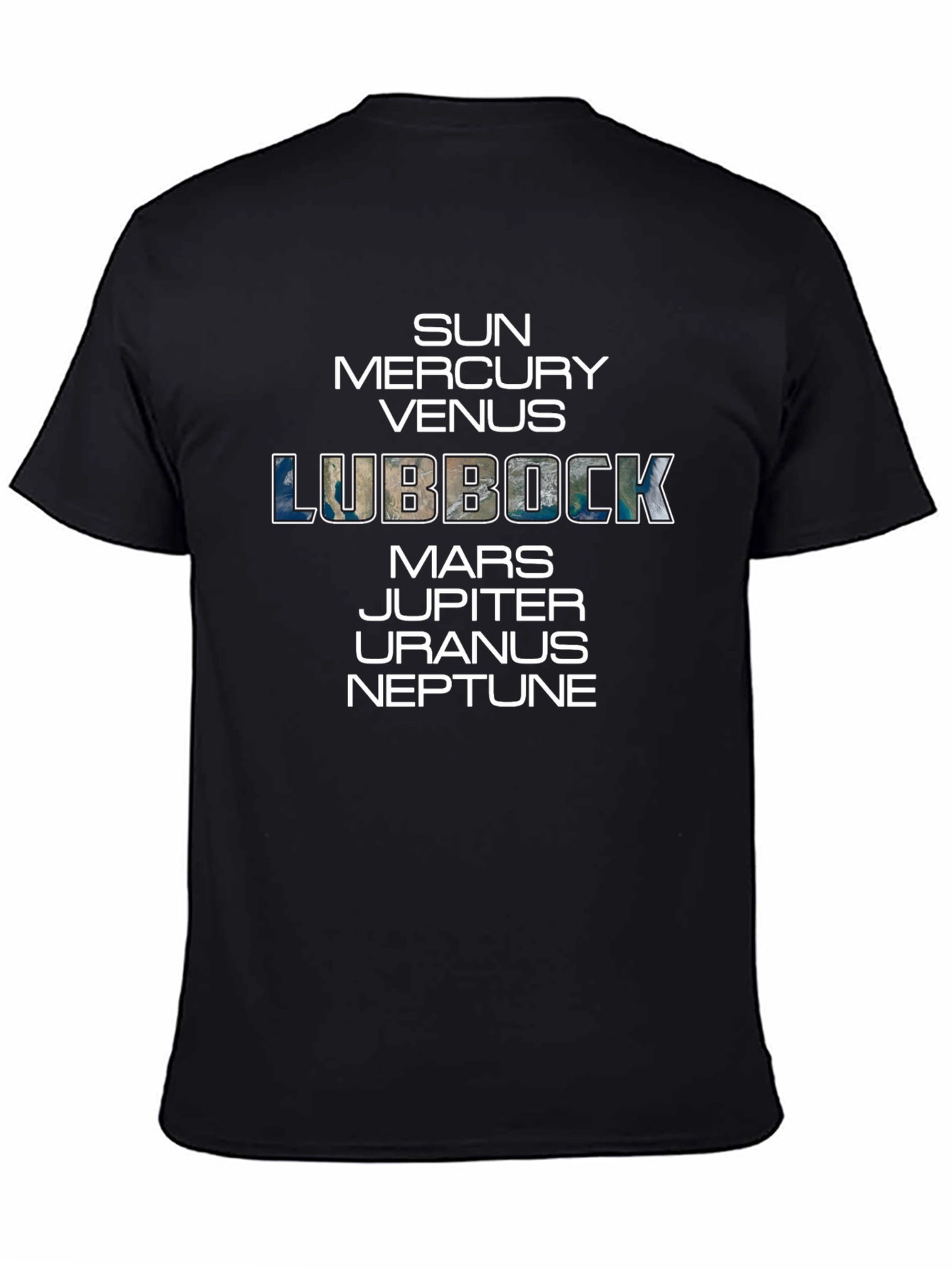 Planets Lubbock T-Shirt - Black Cotton Blend Tee