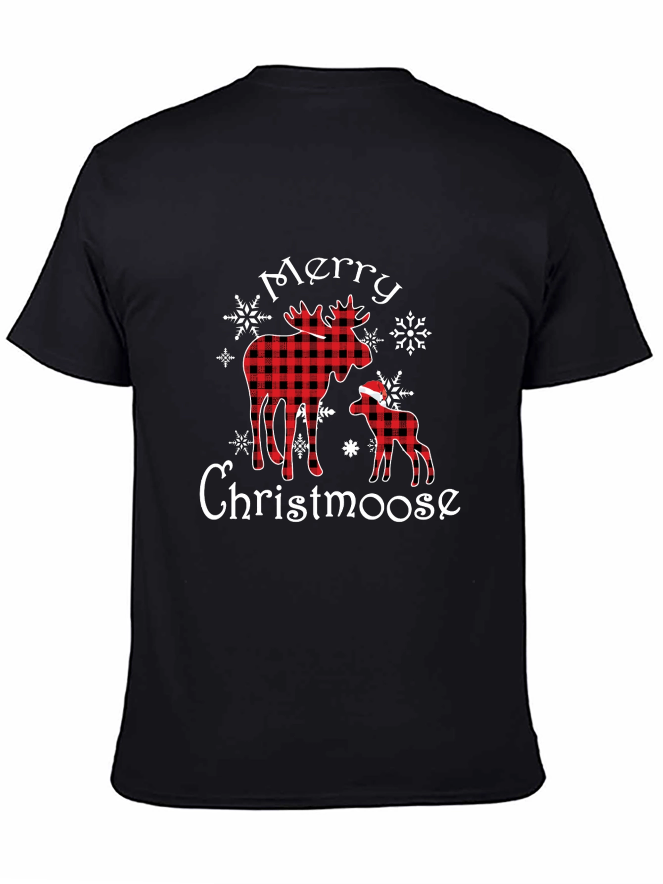Merry Christmoose Buffalo Plaid Christmas T-Shirt