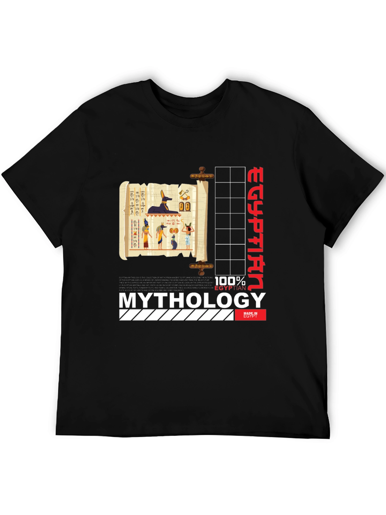Egyptian Mythology Graphic T-Shirt - Black