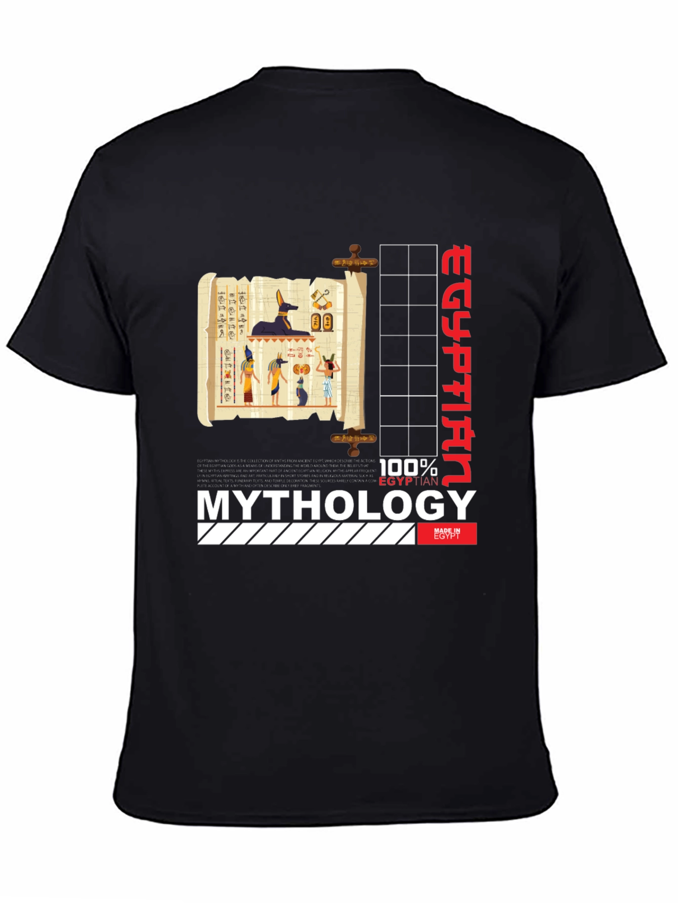 Egyptian Mythology Graphic T-Shirt - Black