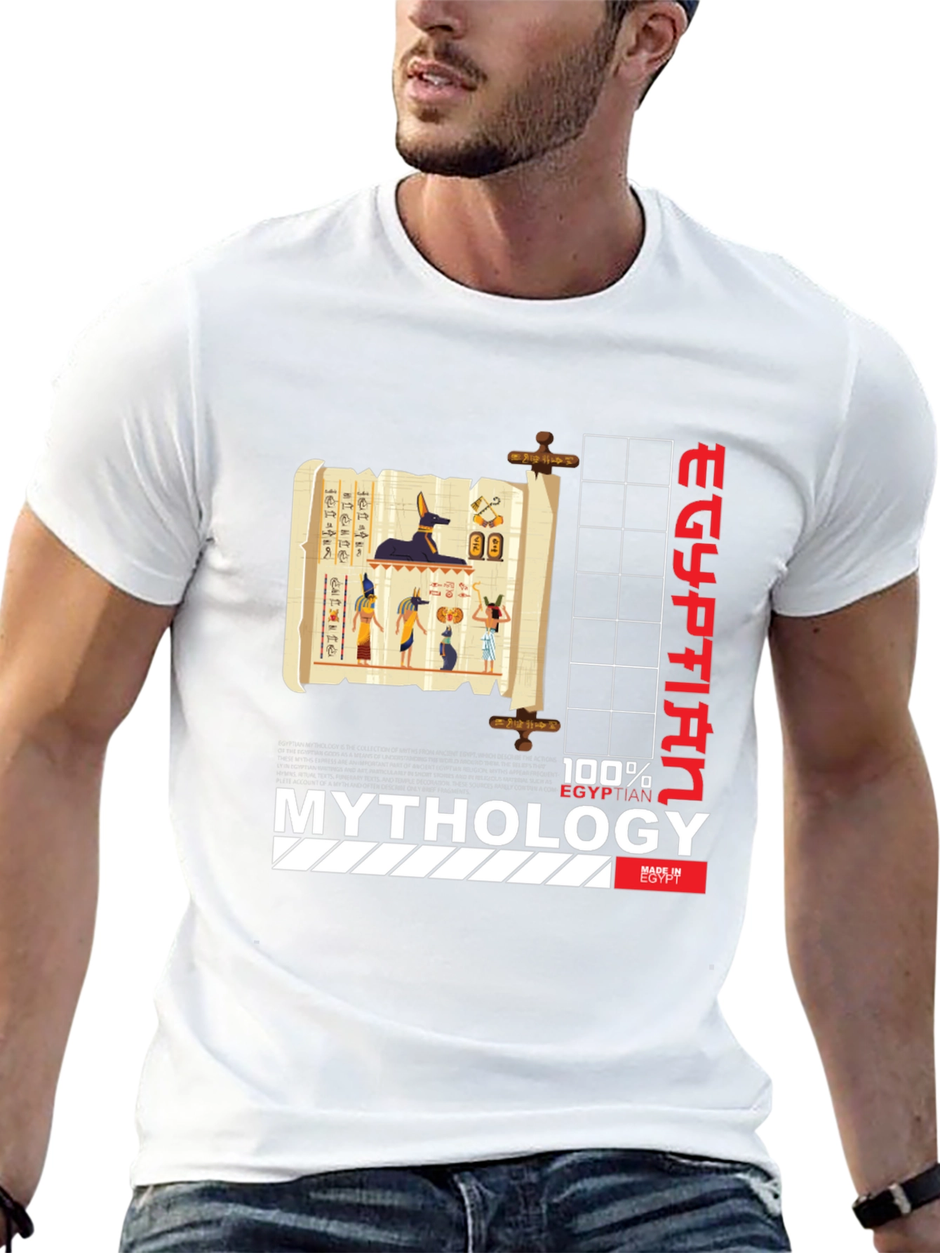 Egyptian Mythology Graphic T-Shirt - Black