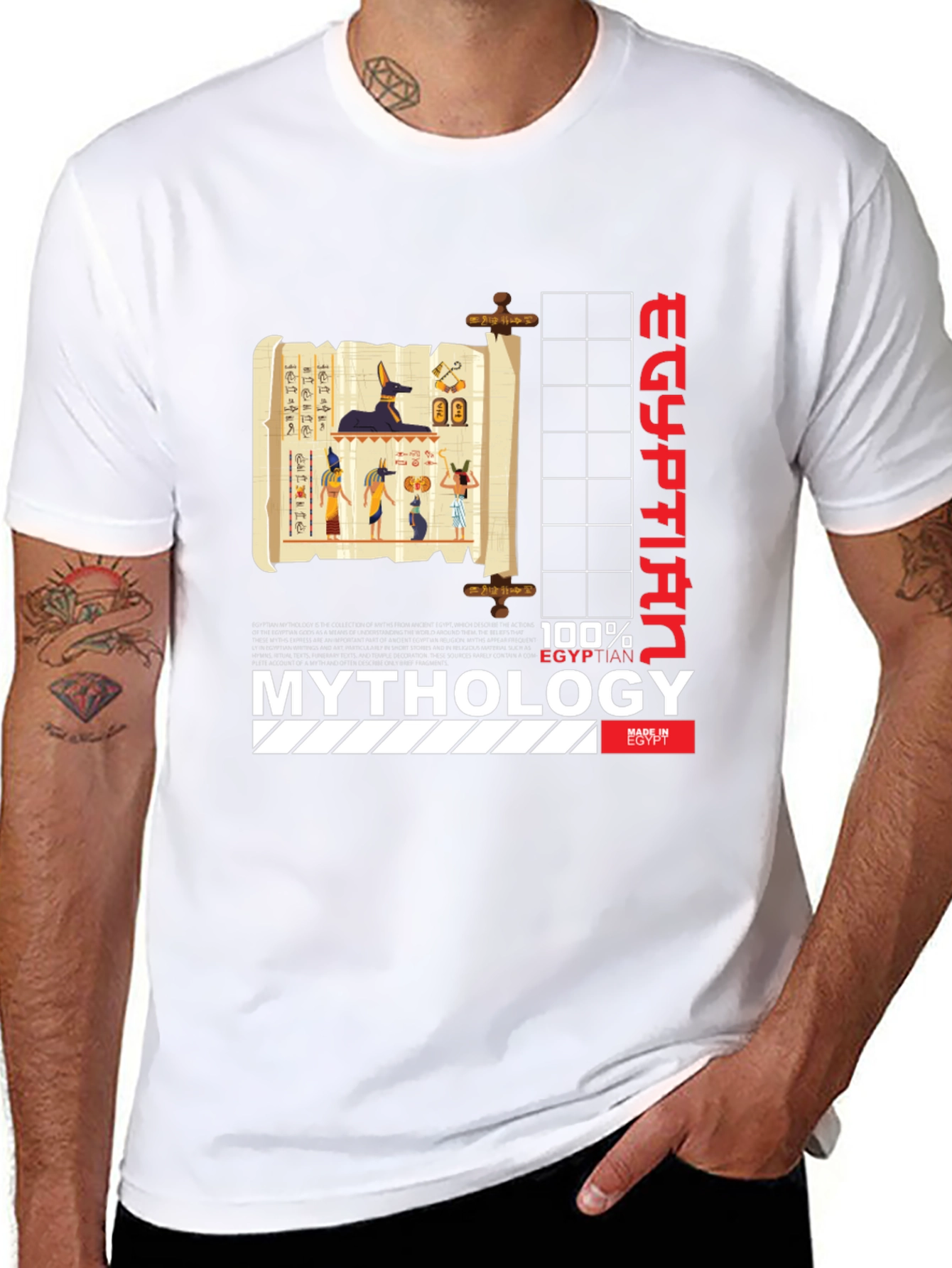 Egyptian Mythology Graphic T-Shirt - Black