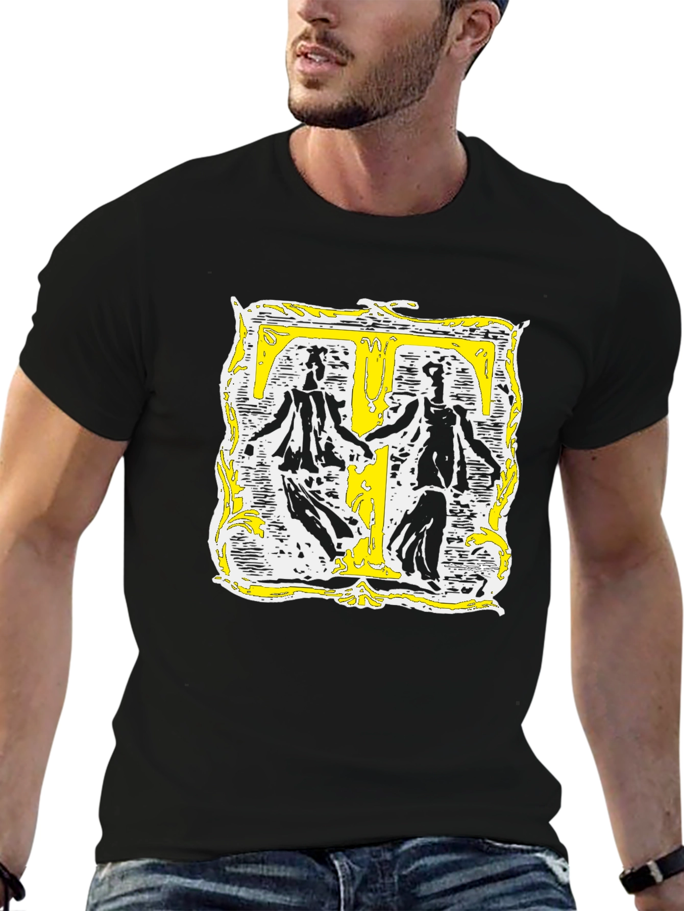 Gemini Zodiac Sign Black T-Shirt
