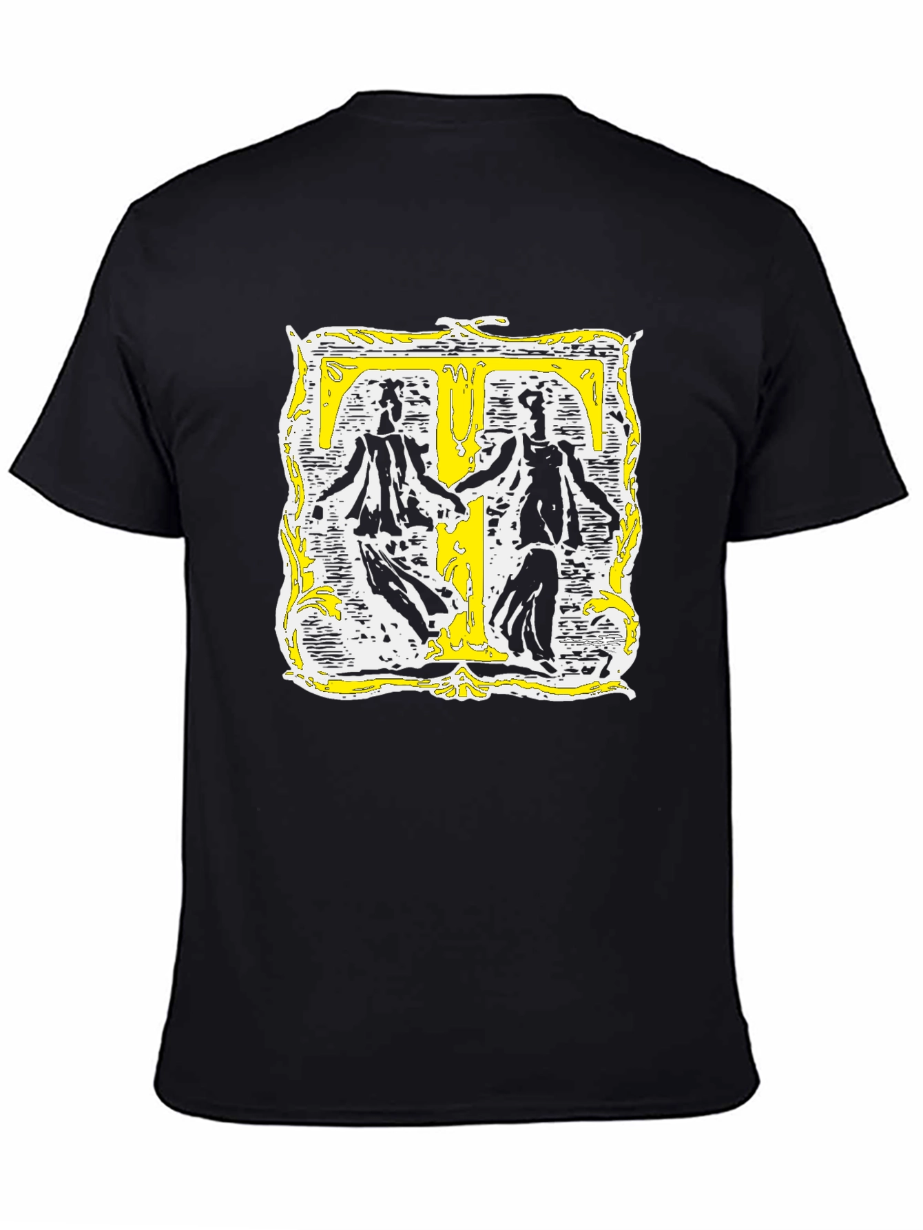 Gemini Zodiac Sign Black T-Shirt