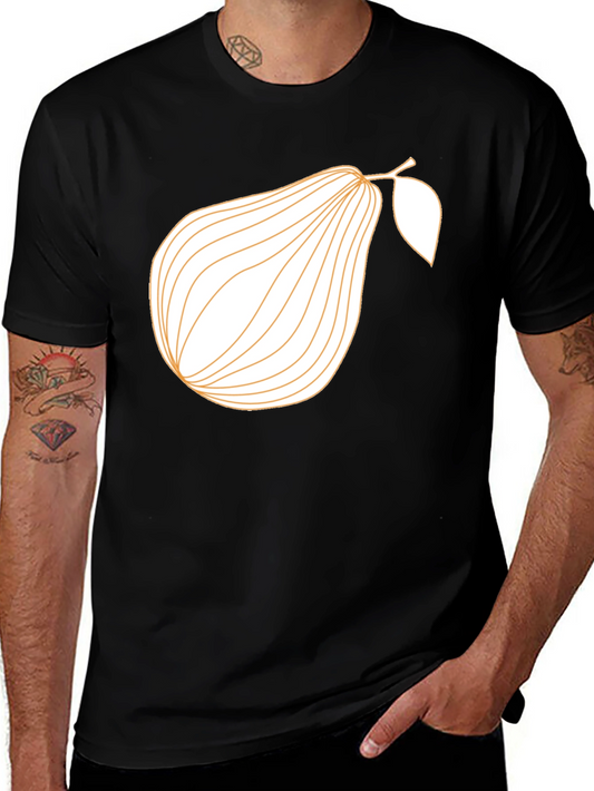 Modern Pear Graphic Tee - Black Cotton Blend Shirt
