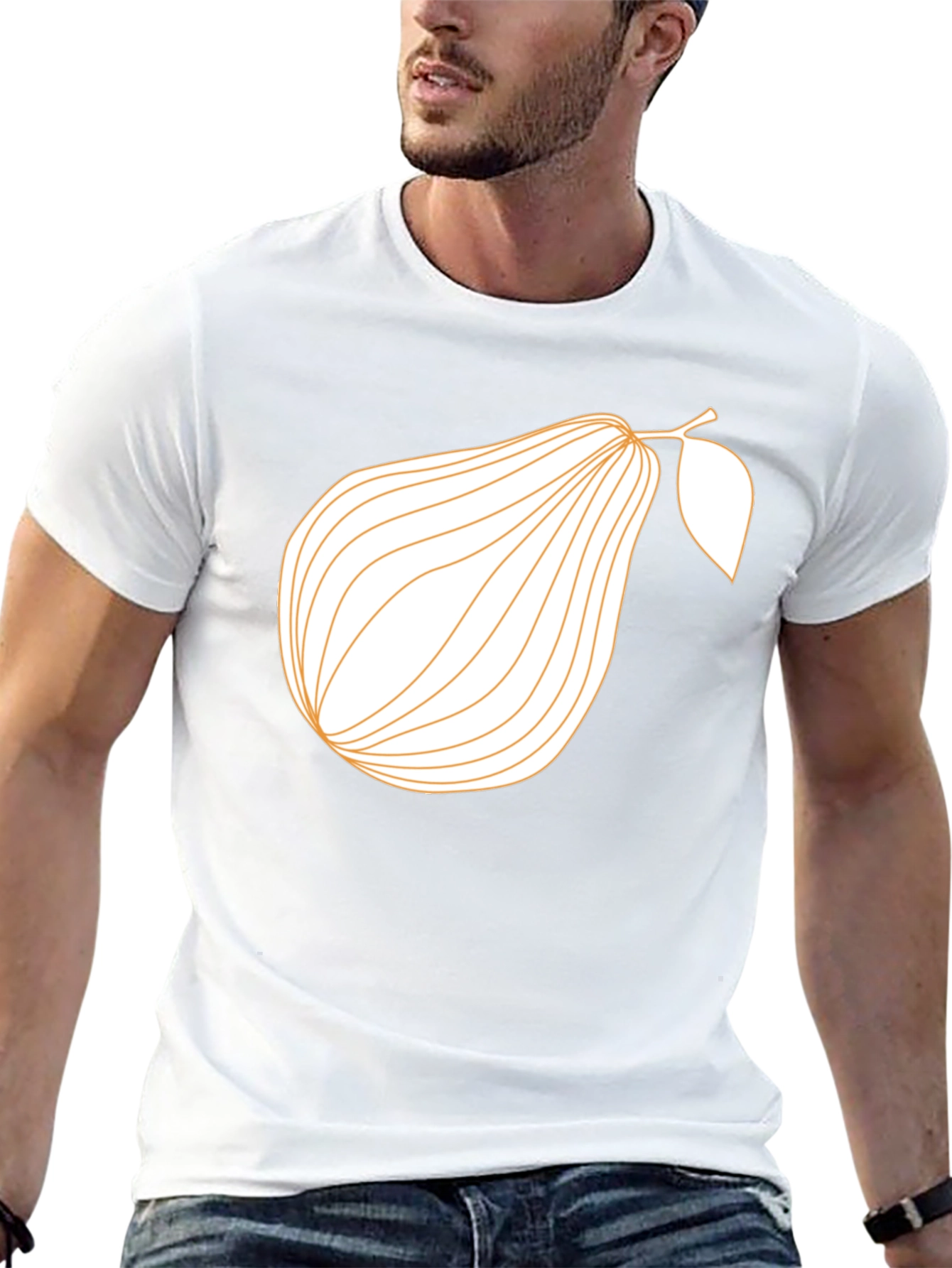 Modern Pear Graphic Tee - Black Cotton Blend Shirt