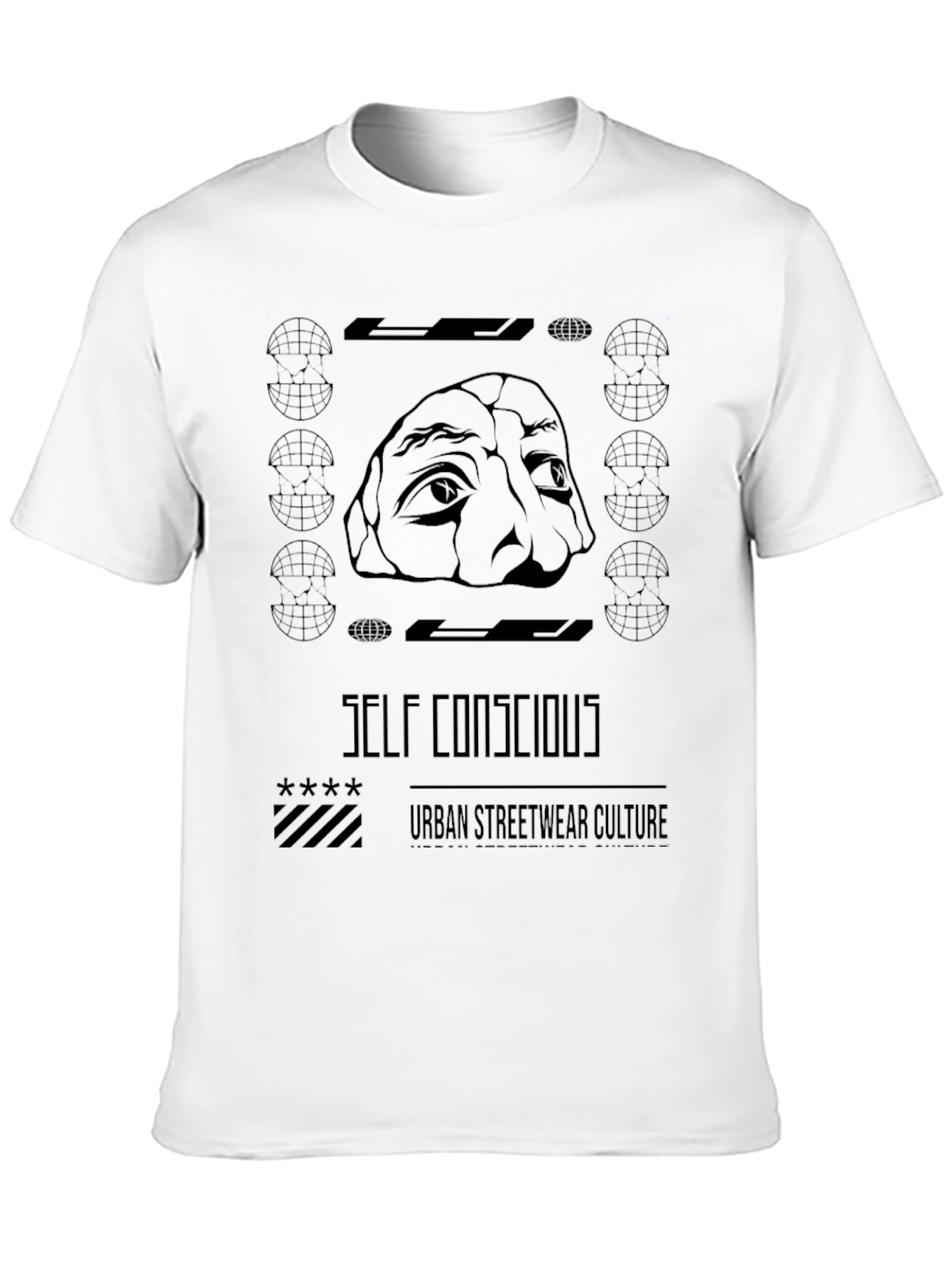 Self Conscious Urban Streetwear Black Graphic T-Shirt