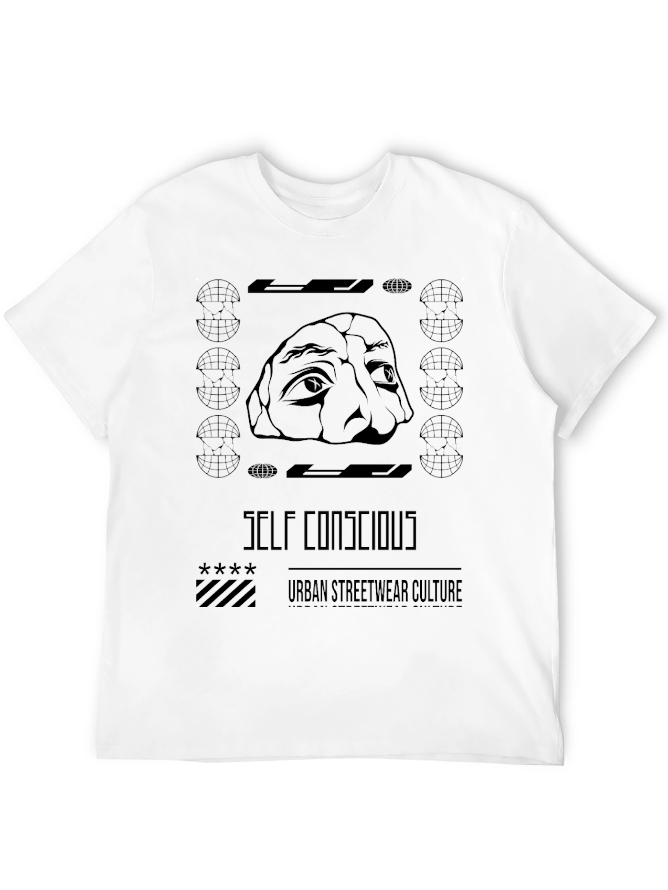 Self Conscious Urban Streetwear Black Graphic T-Shirt