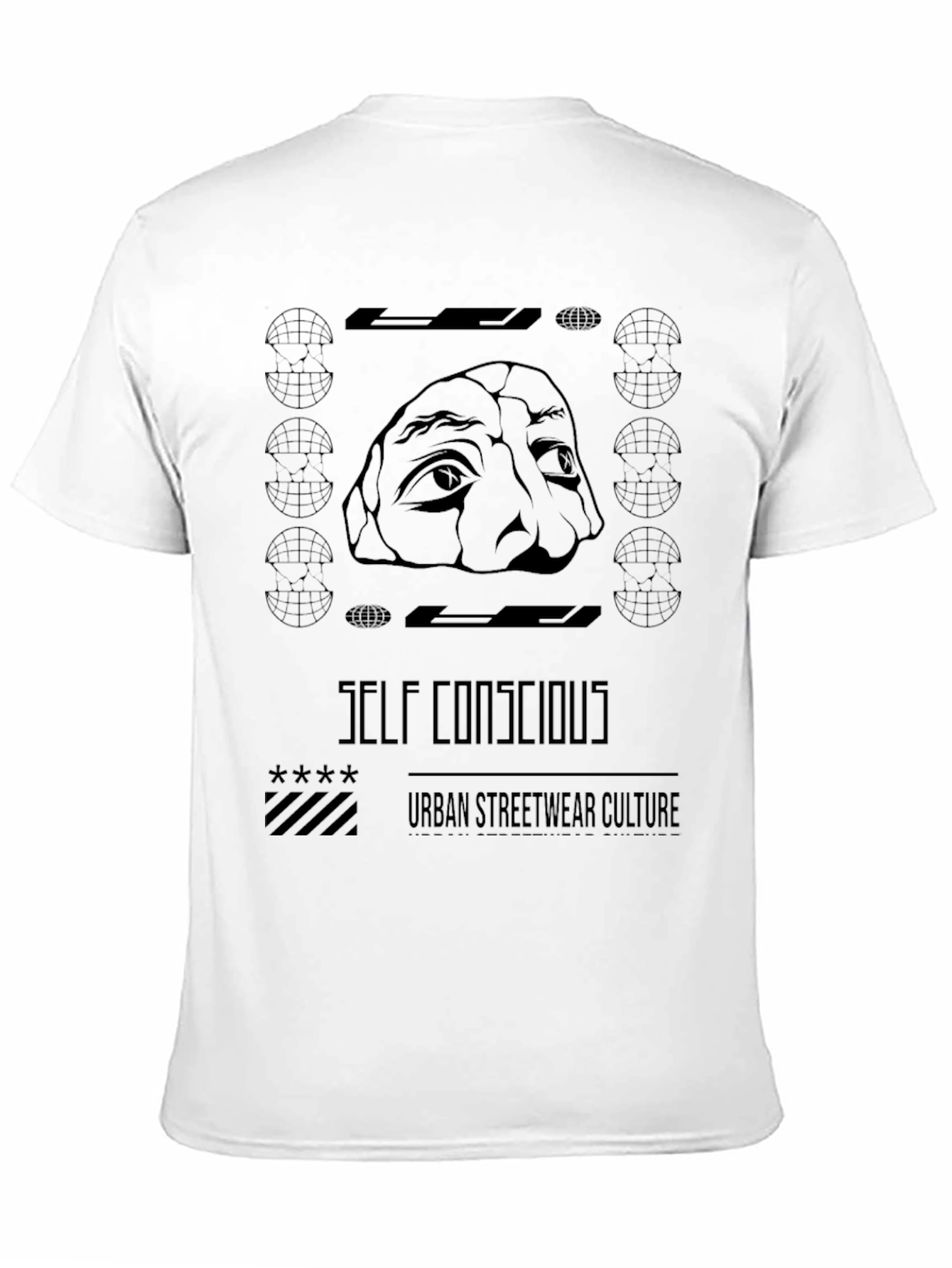 Self Conscious Urban Streetwear Black Graphic T-Shirt