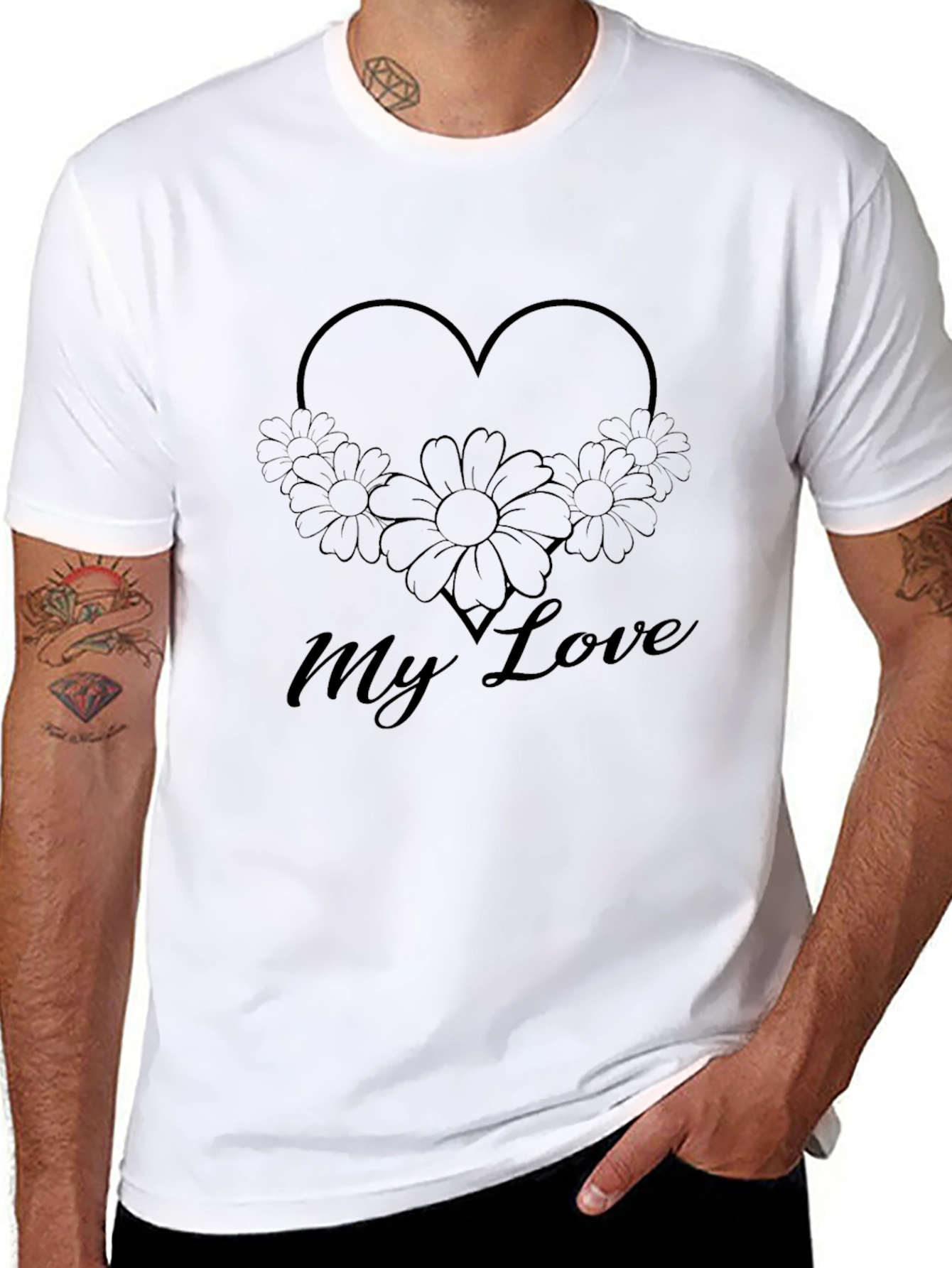 My Love Floral Heart Graphic Tee
