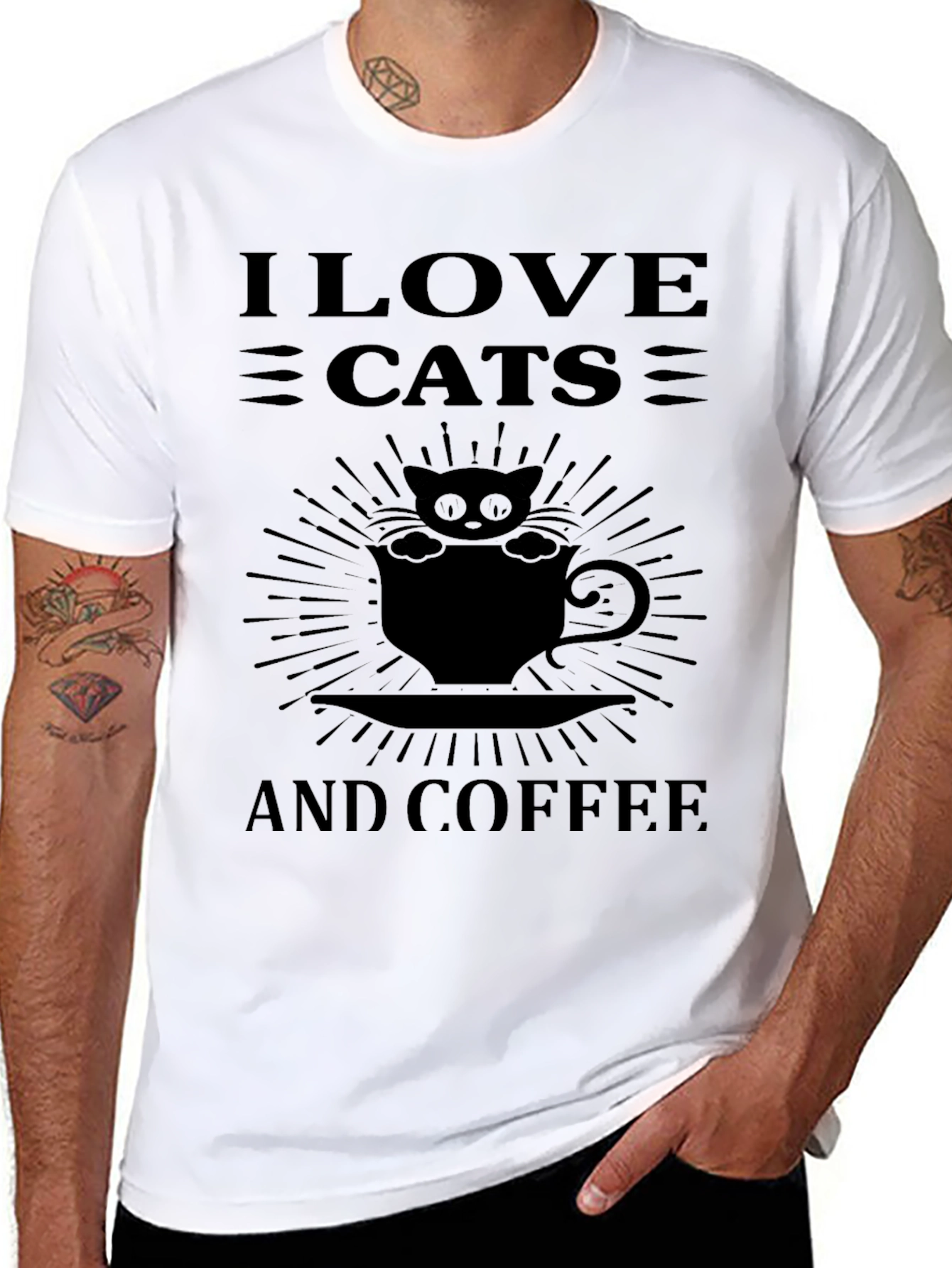 I Love Cats and Coffee T-Shirt