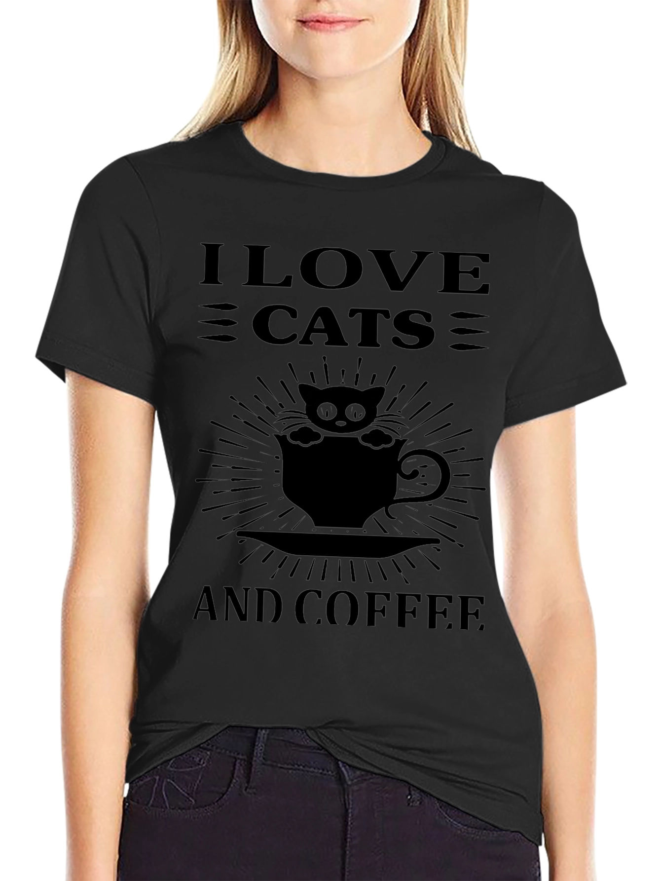 I Love Cats and Coffee T-Shirt