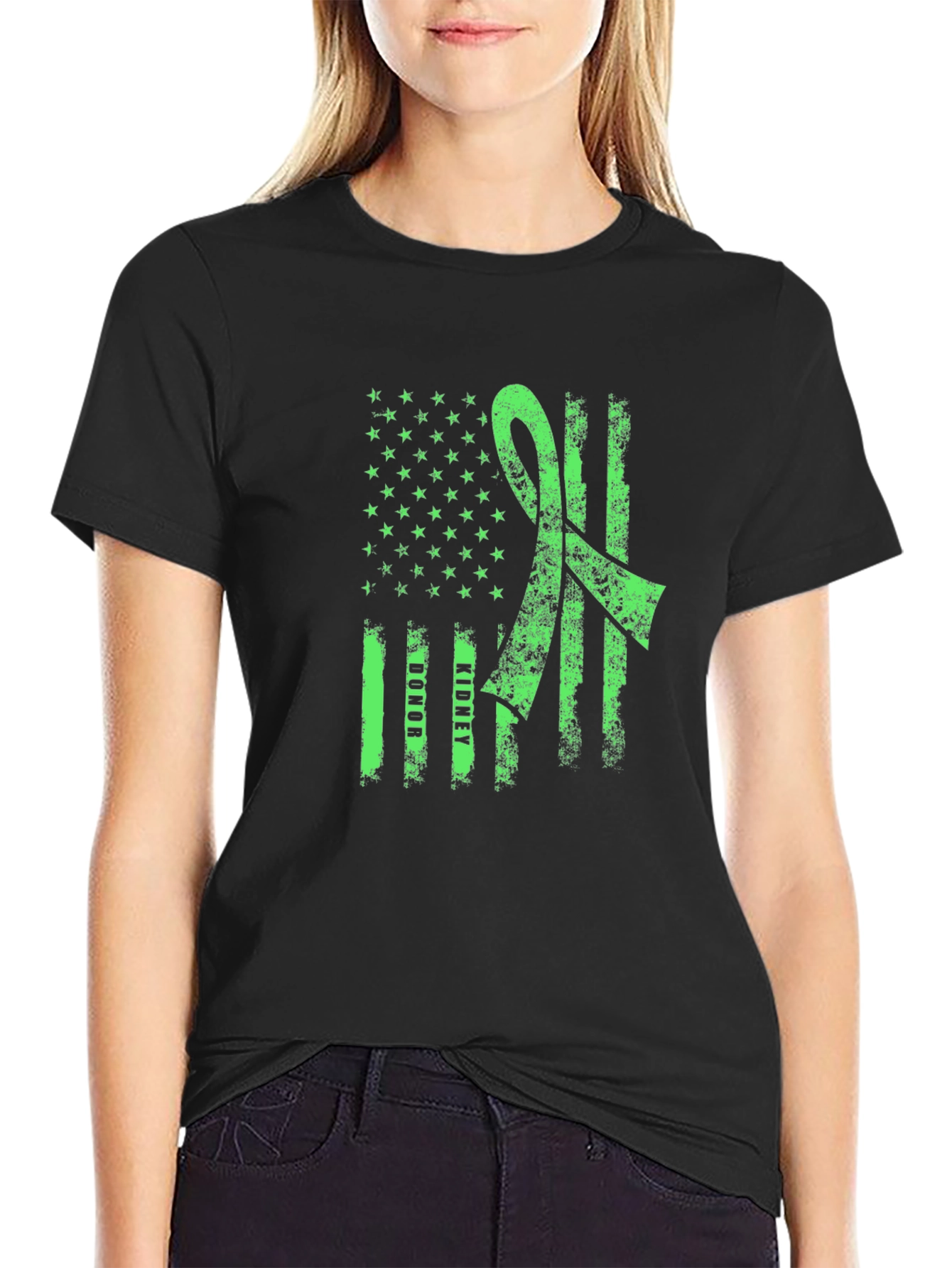 Green Ribbon Flag Graphic Tee