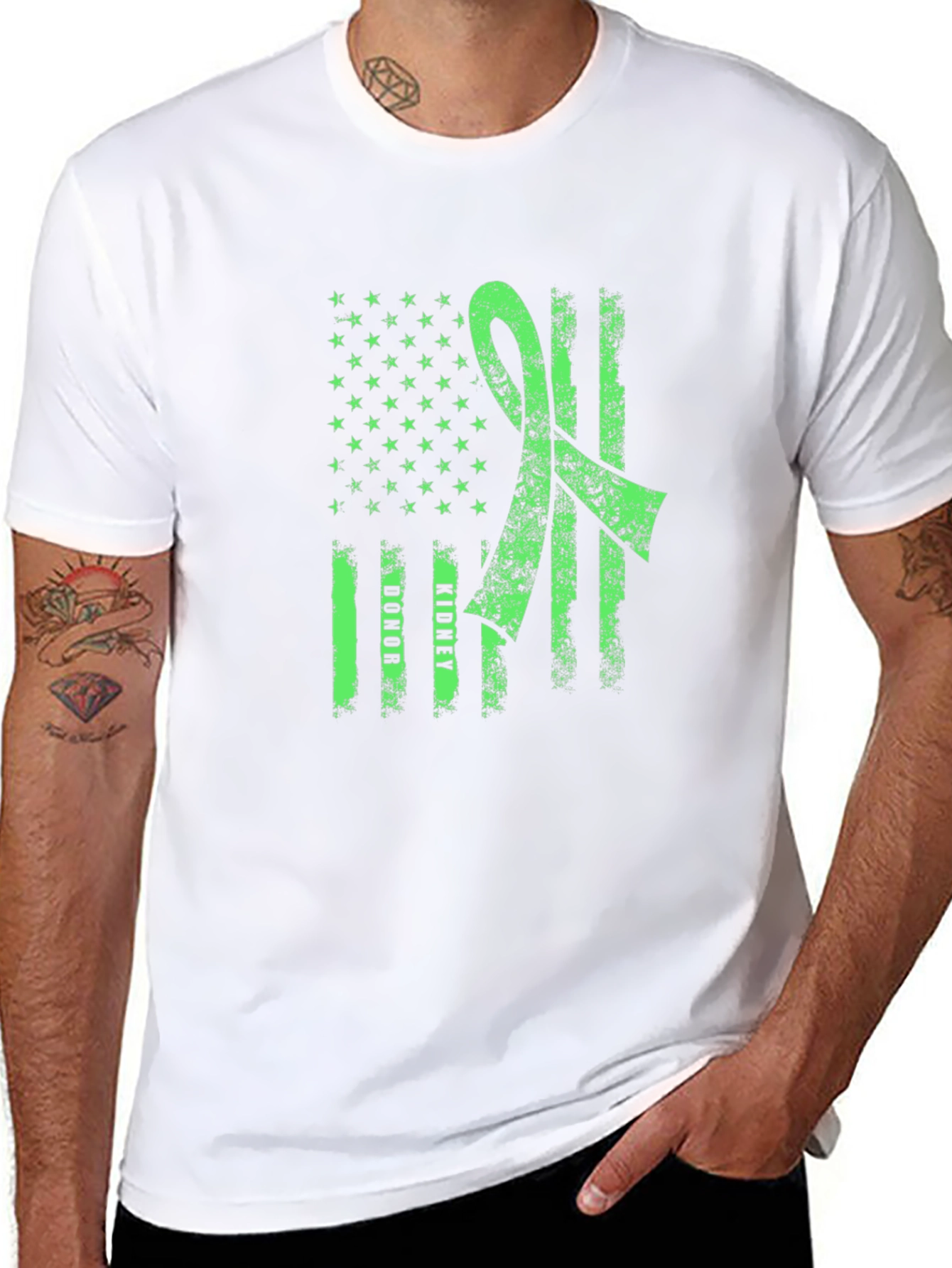 Green Ribbon Flag Graphic Tee