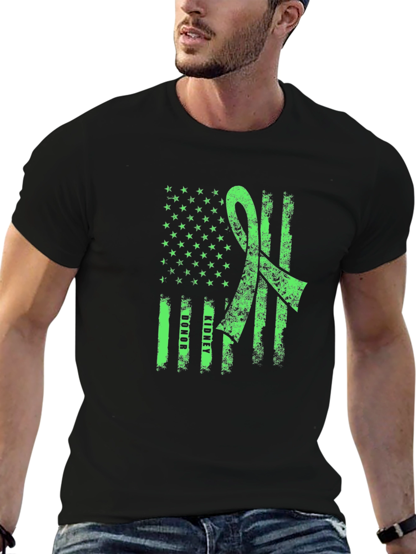 Green Ribbon Flag Graphic Tee