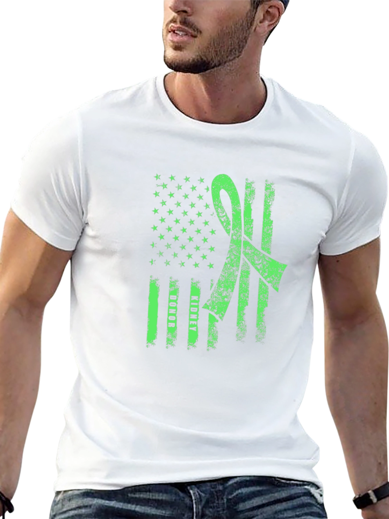 Green Ribbon Flag Graphic Tee