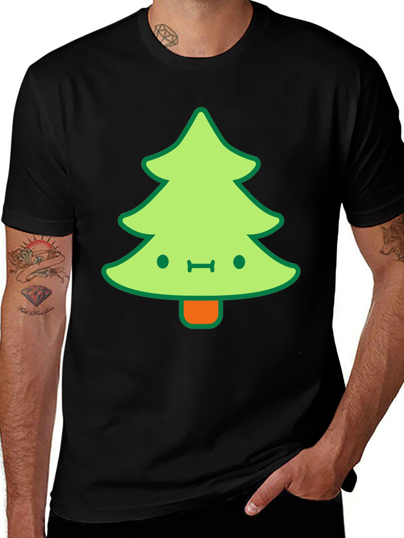 Kawaii Christmas Tree Graphic Tee