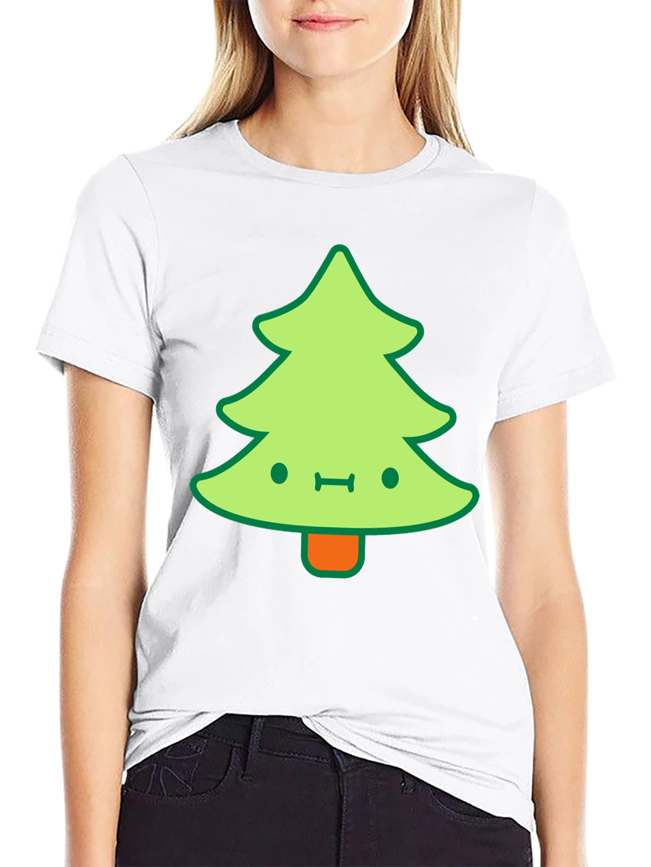 Kawaii Christmas Tree Graphic Tee