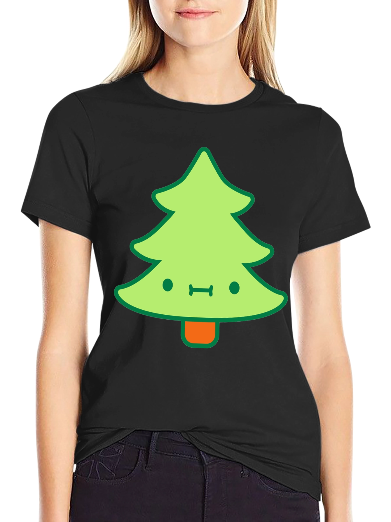 Kawaii Christmas Tree Graphic Tee