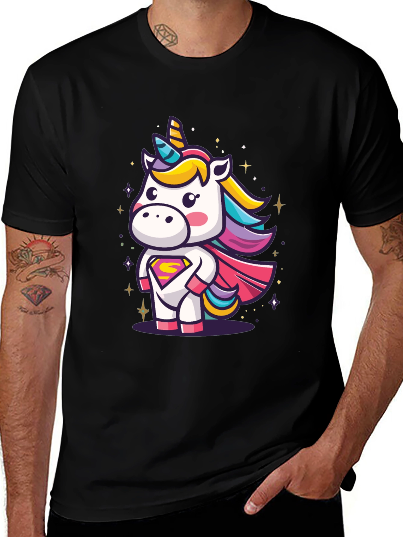 Unicorn Superhero Graphic T-Shirt