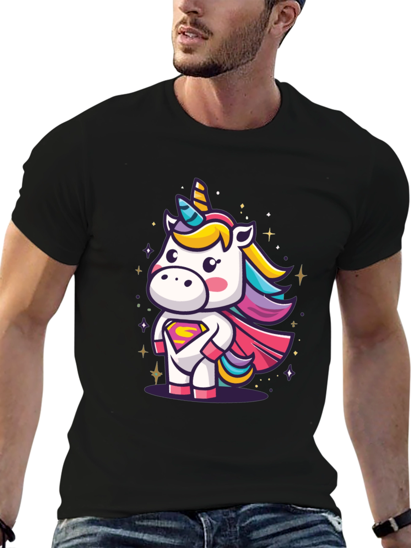 Unicorn Superhero Graphic T-Shirt