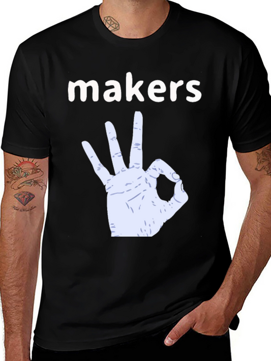 Makers Gesture Graphic T-Shirt - Black Cotton Tee