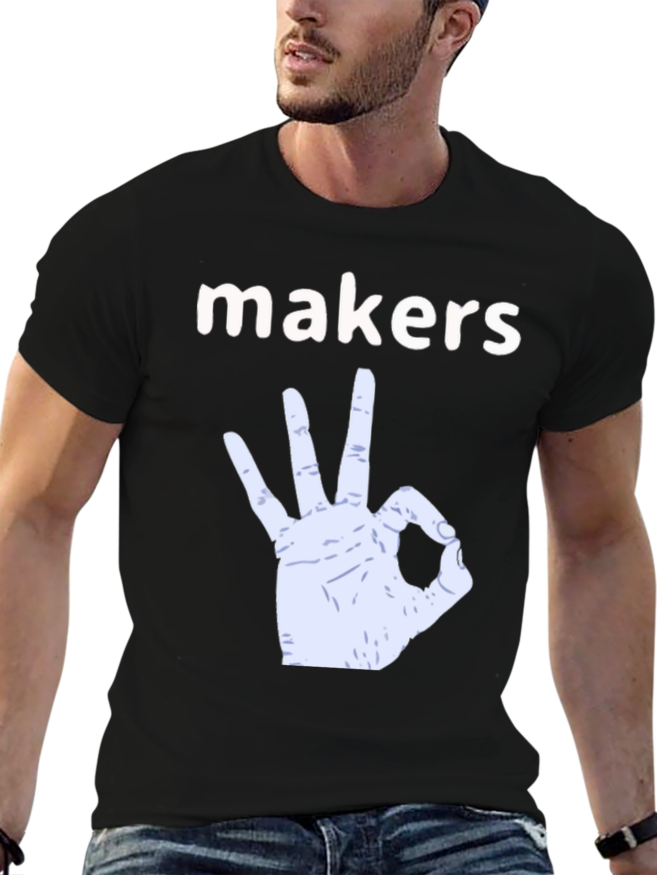 Makers Gesture Graphic T-Shirt - Black Cotton Tee