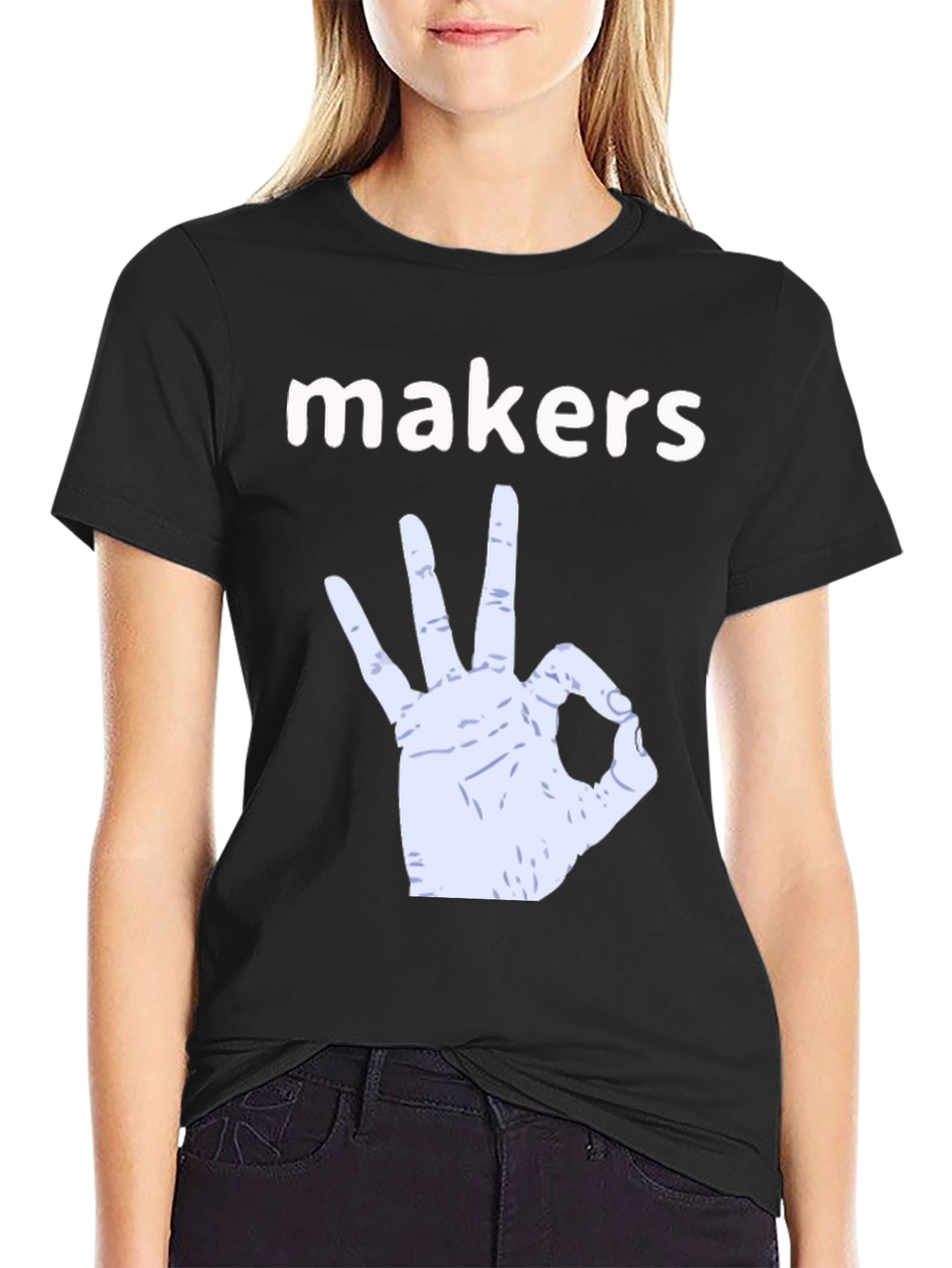 Makers Gesture Graphic T-Shirt - Black Cotton Tee