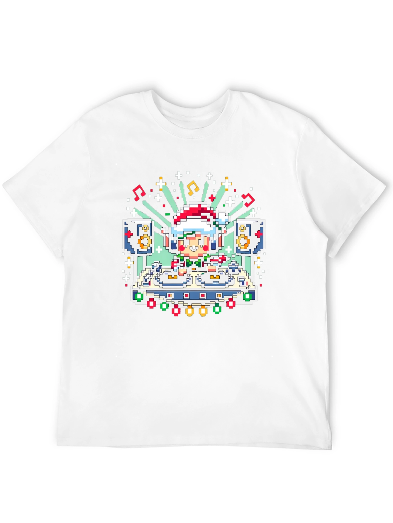 Pixel Art Santa DJ T-Shirt