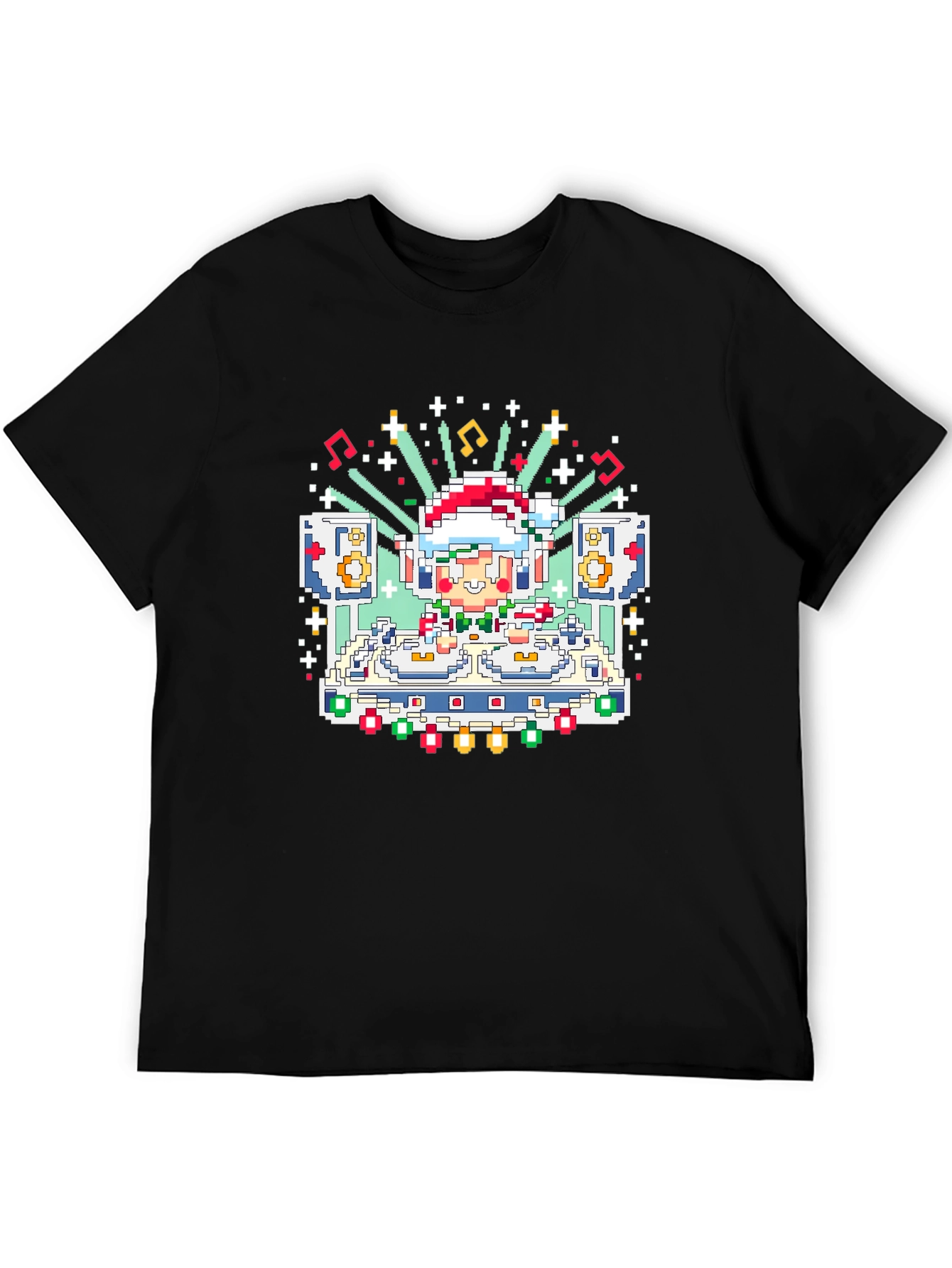 Pixel Art Santa DJ T-Shirt