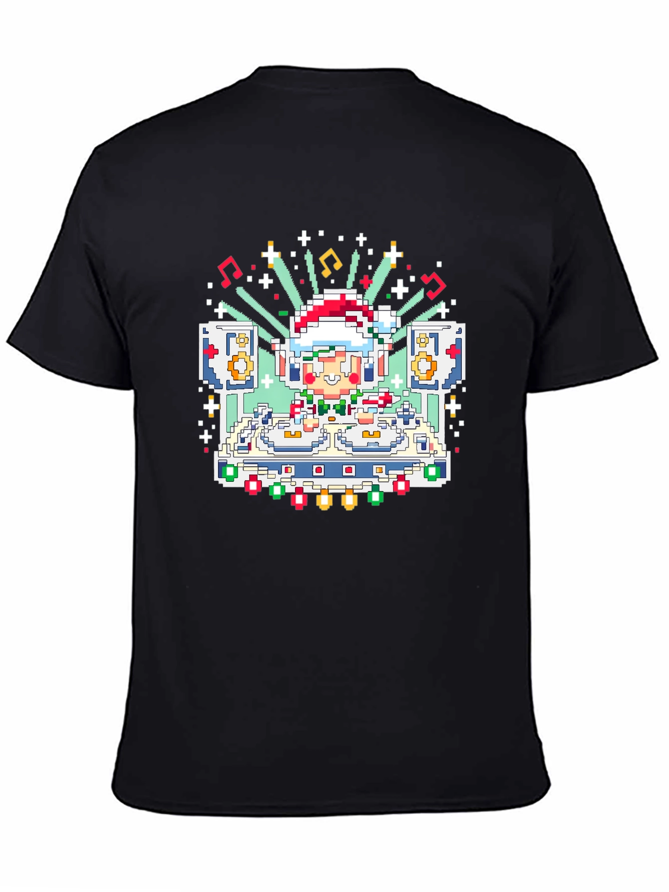 Pixel Art Santa DJ T-Shirt