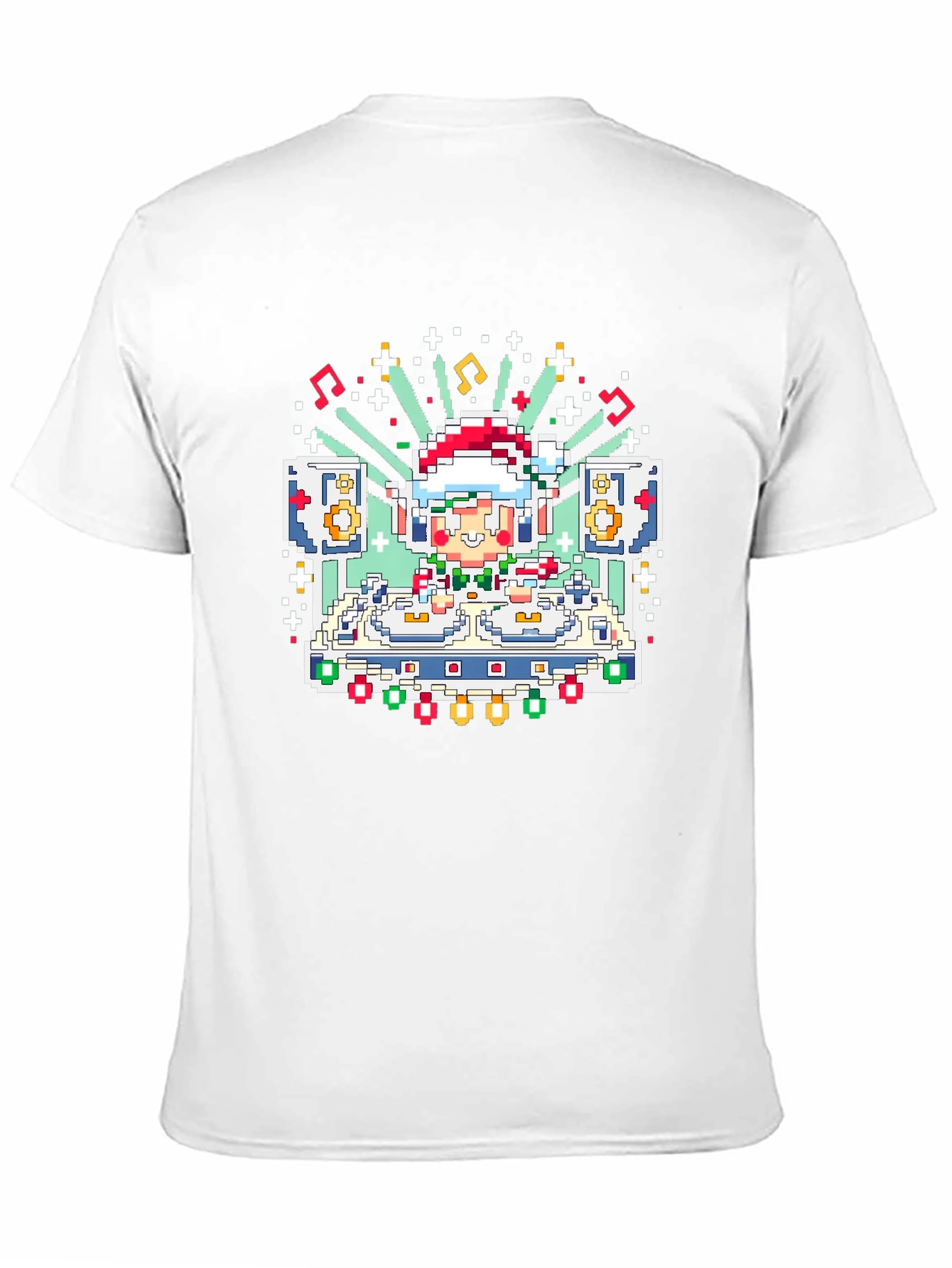 Pixel Art Santa DJ T-Shirt