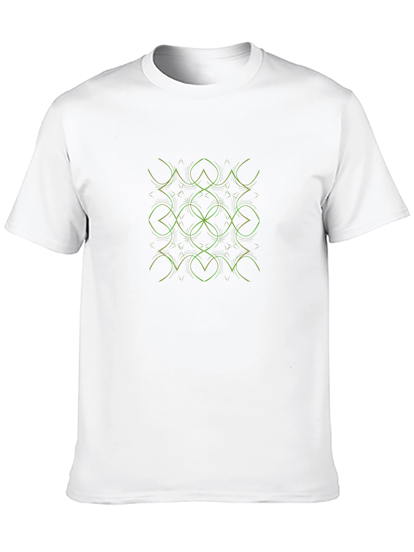 Geometric Green Graphic Print Black T-Shirt