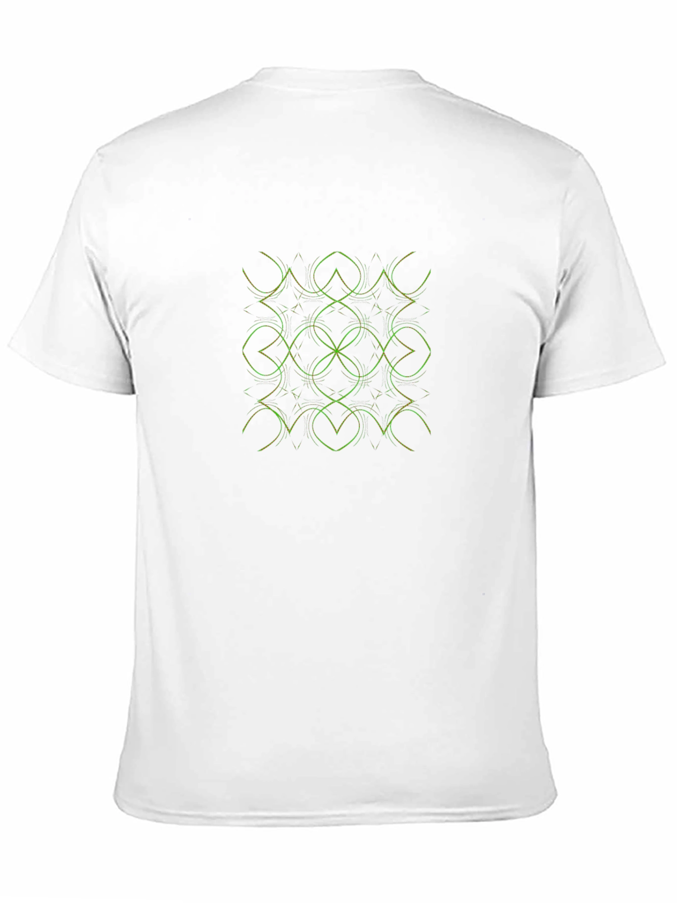 Geometric Green Graphic Print Black T-Shirt