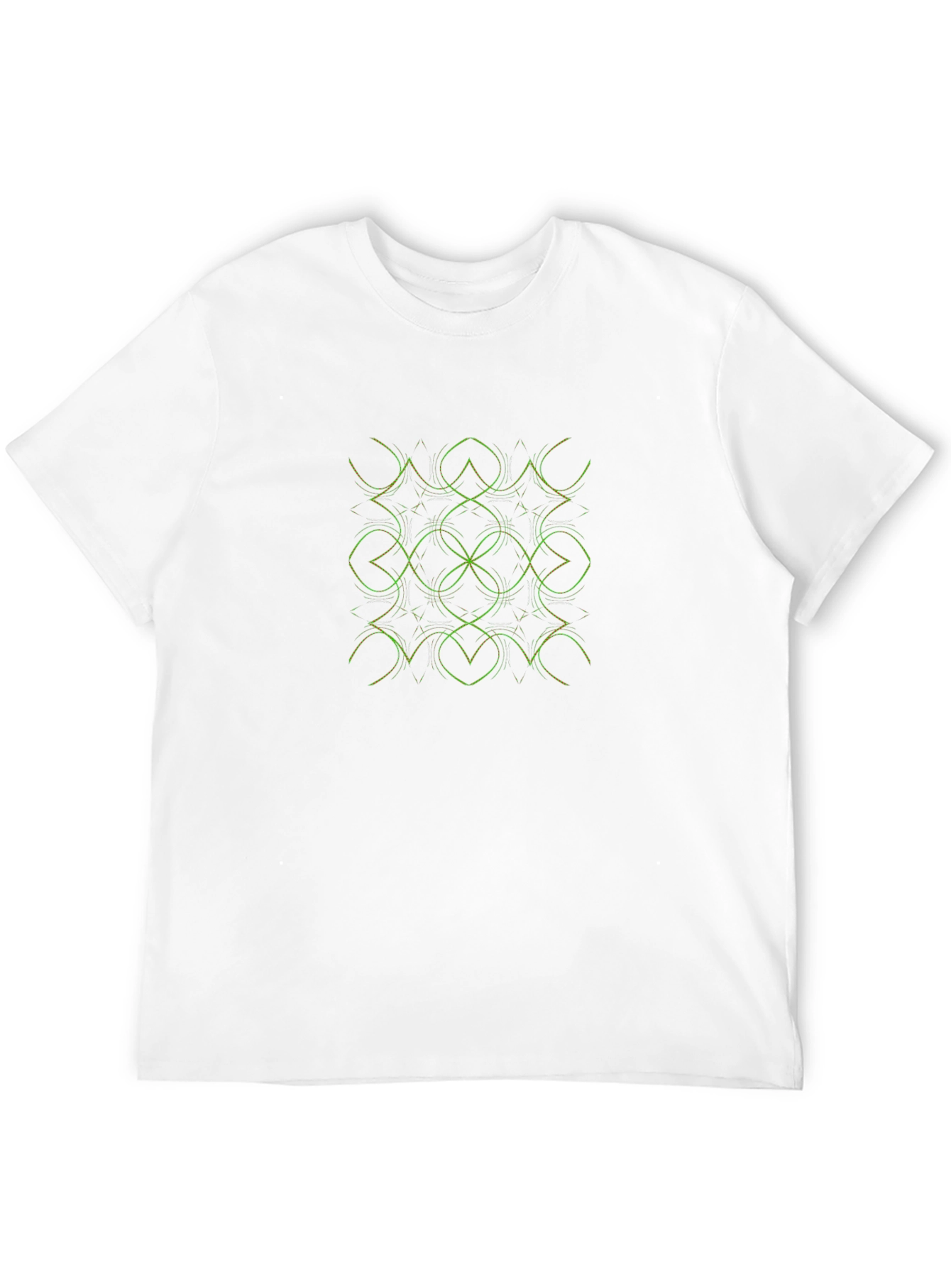 Geometric Green Graphic Print Black T-Shirt