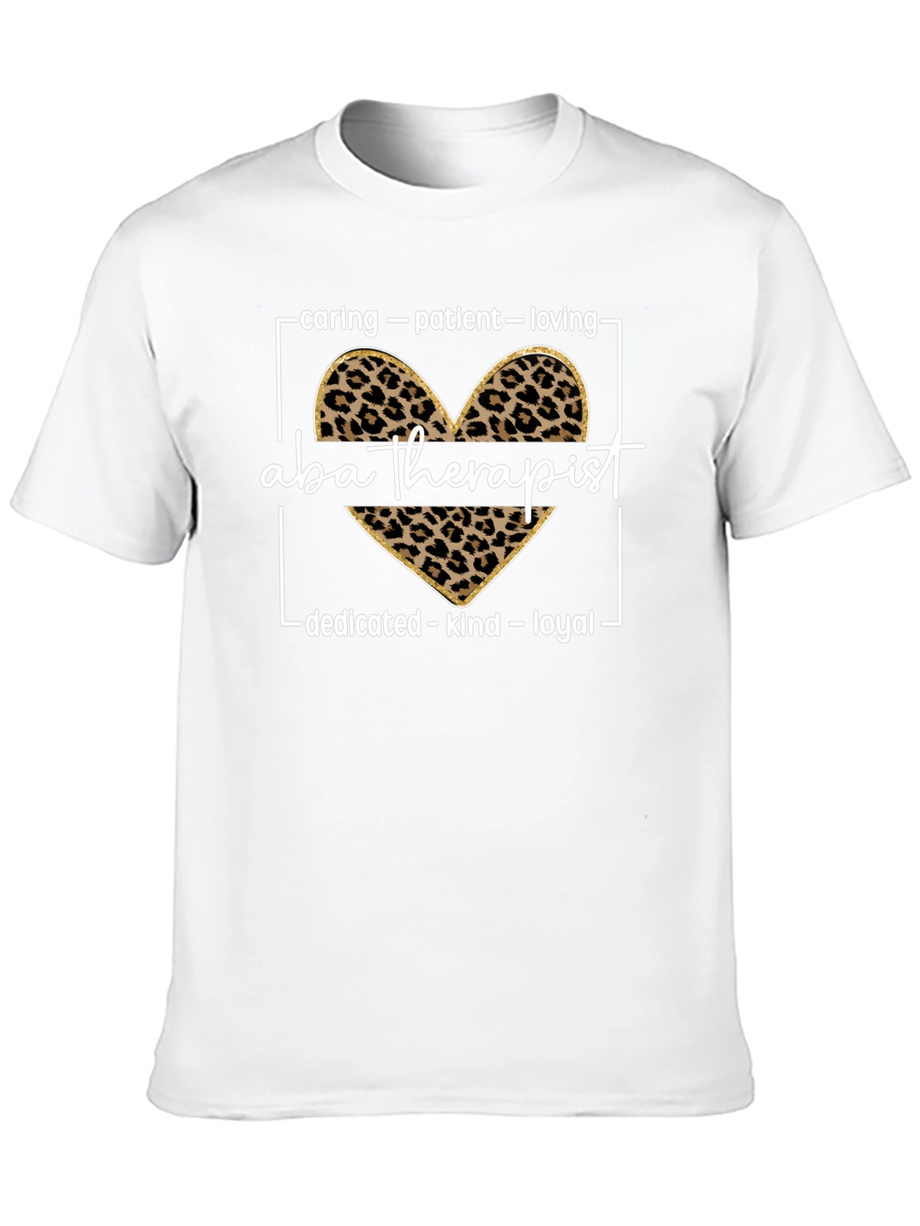 ABA Therapist Leopard Heart Graphic Tee