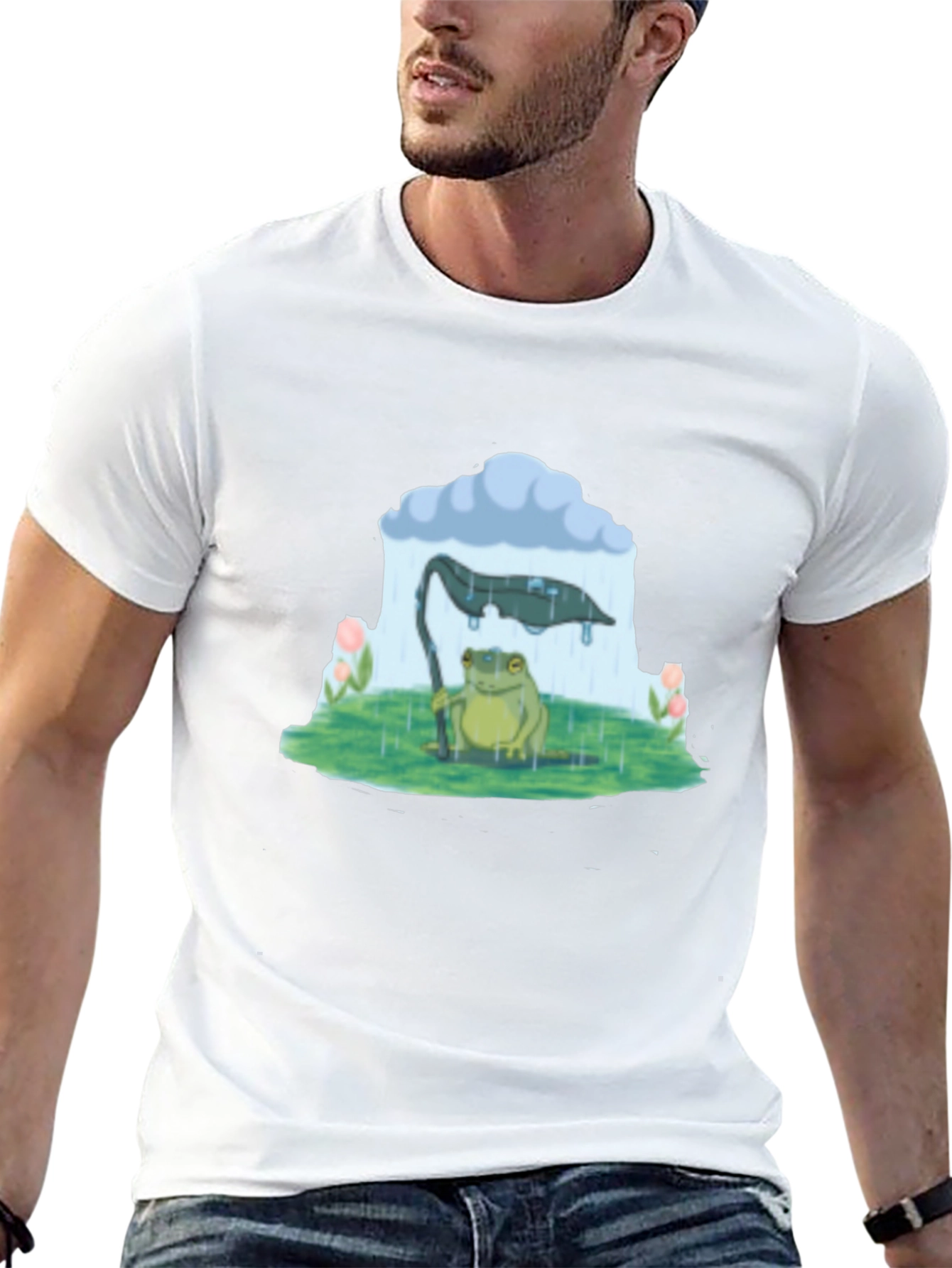 Frog Under Rain Cloud Graphic Tee