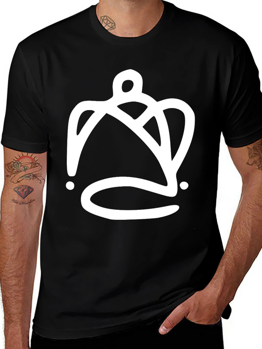 Unique Graphic Tee - Abstract Crown Design Black
