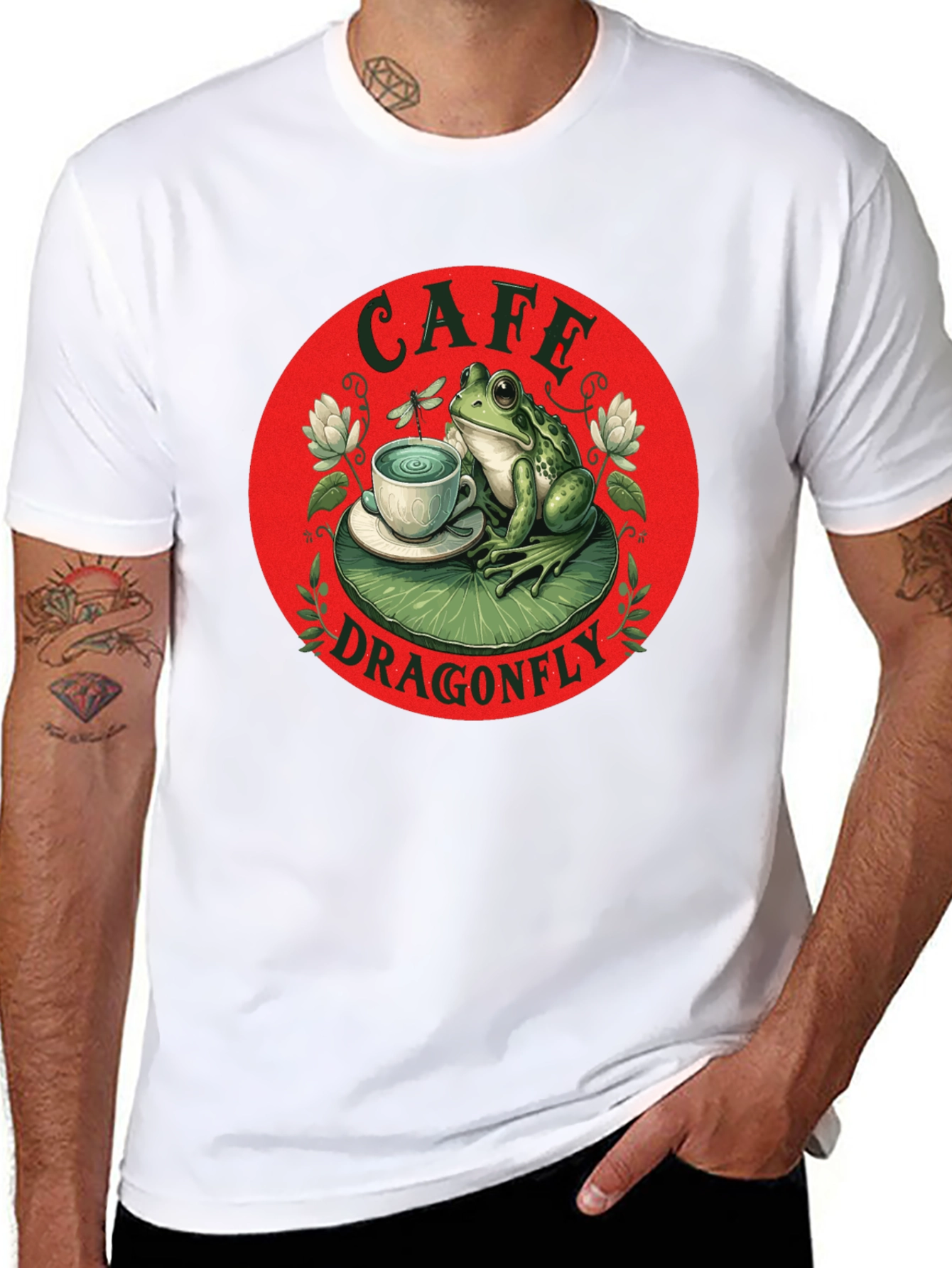 Cafe Dragonfly Frog T-Shirt