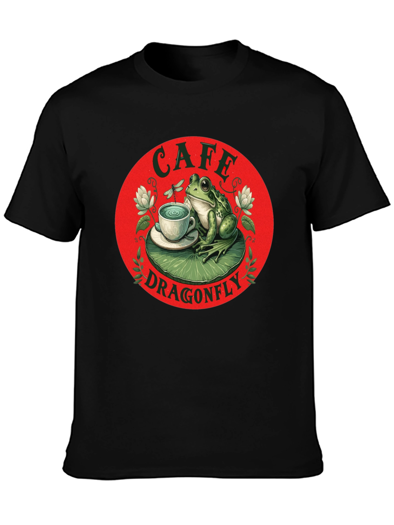 Cafe Dragonfly Frog T-Shirt