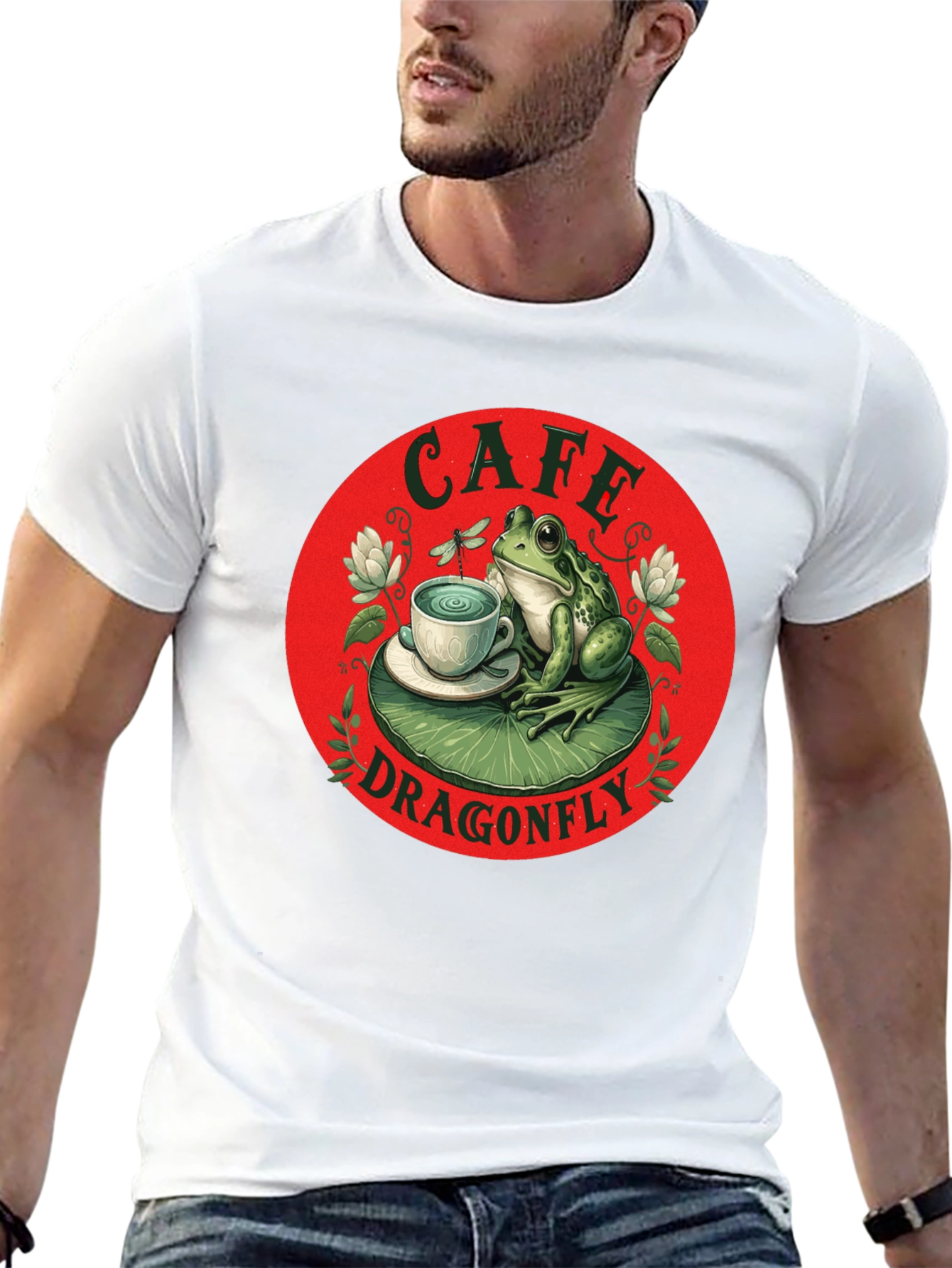Cafe Dragonfly Frog T-Shirt