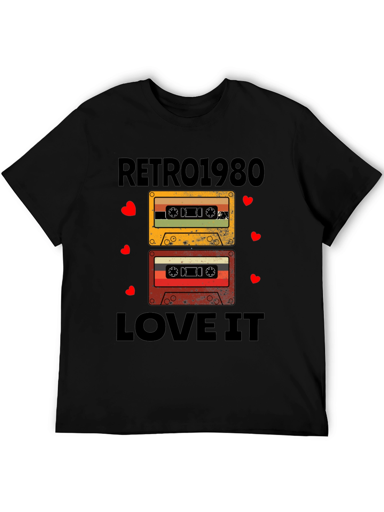 Retro 1980s Cassette Tape Black Graphic Tee