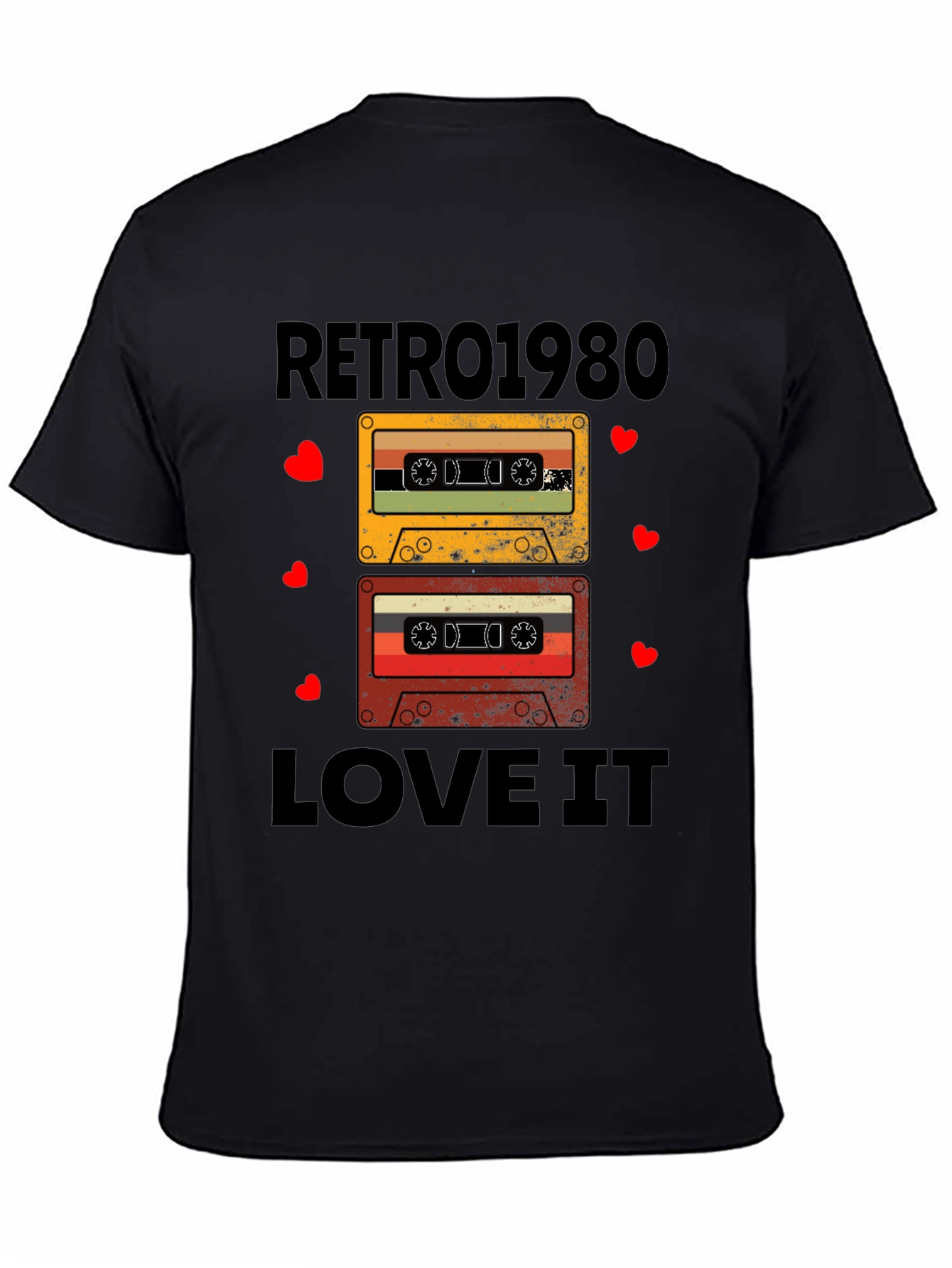 Retro 1980s Cassette Tape Black Graphic Tee