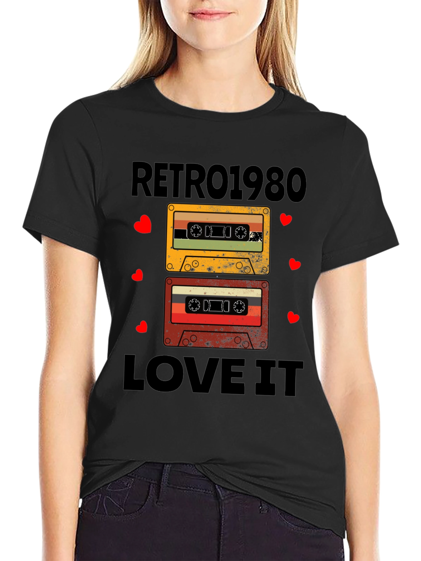 Retro 1980s Cassette Tape Black Graphic Tee