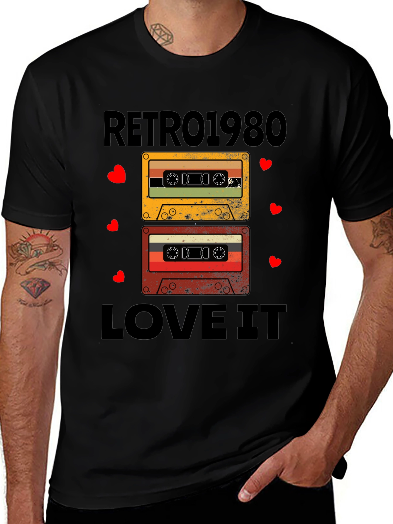 Retro 1980s Cassette Tape Black Graphic Tee