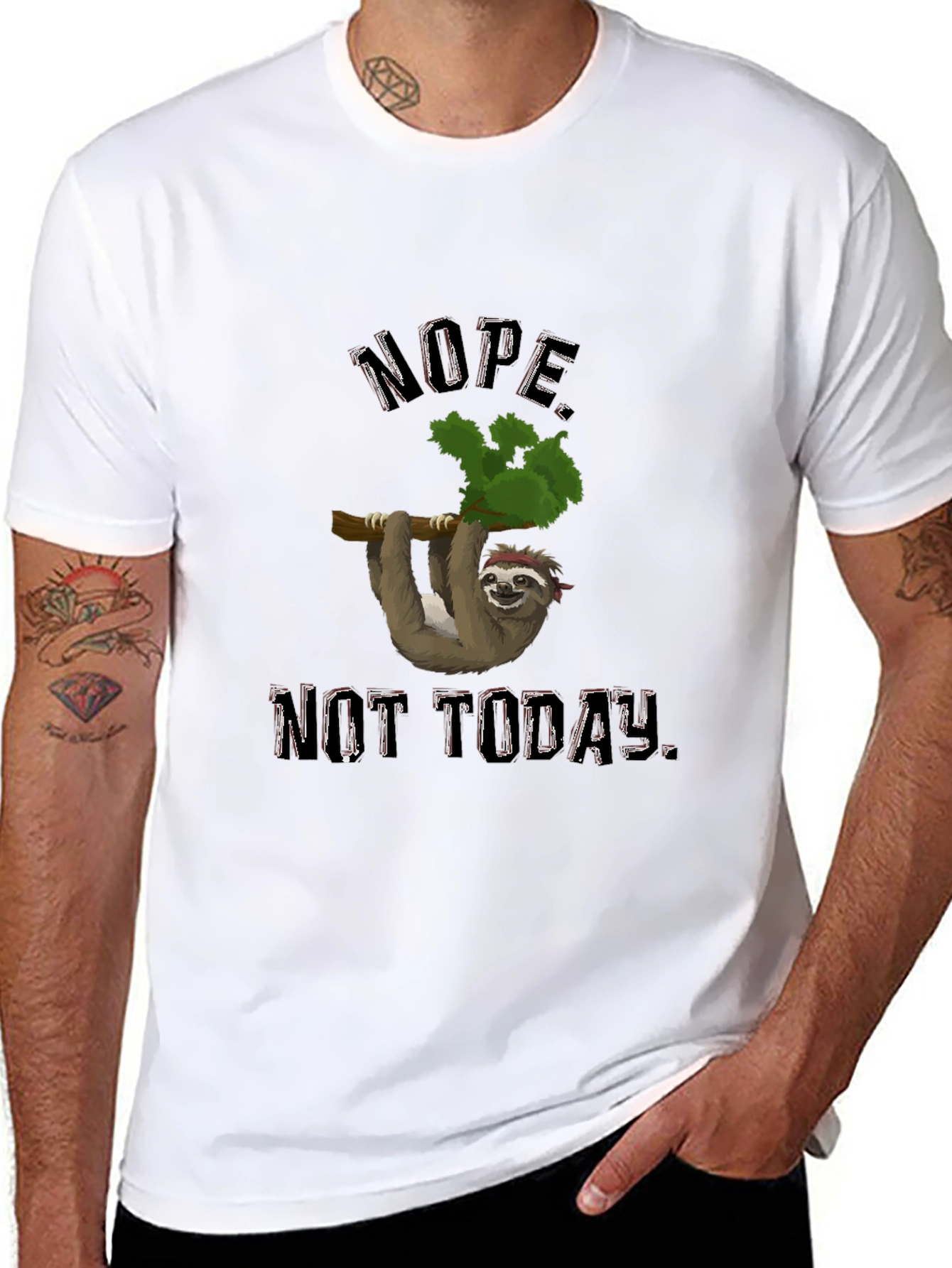 Nope Not Today Sloth Graphic T-Shirt