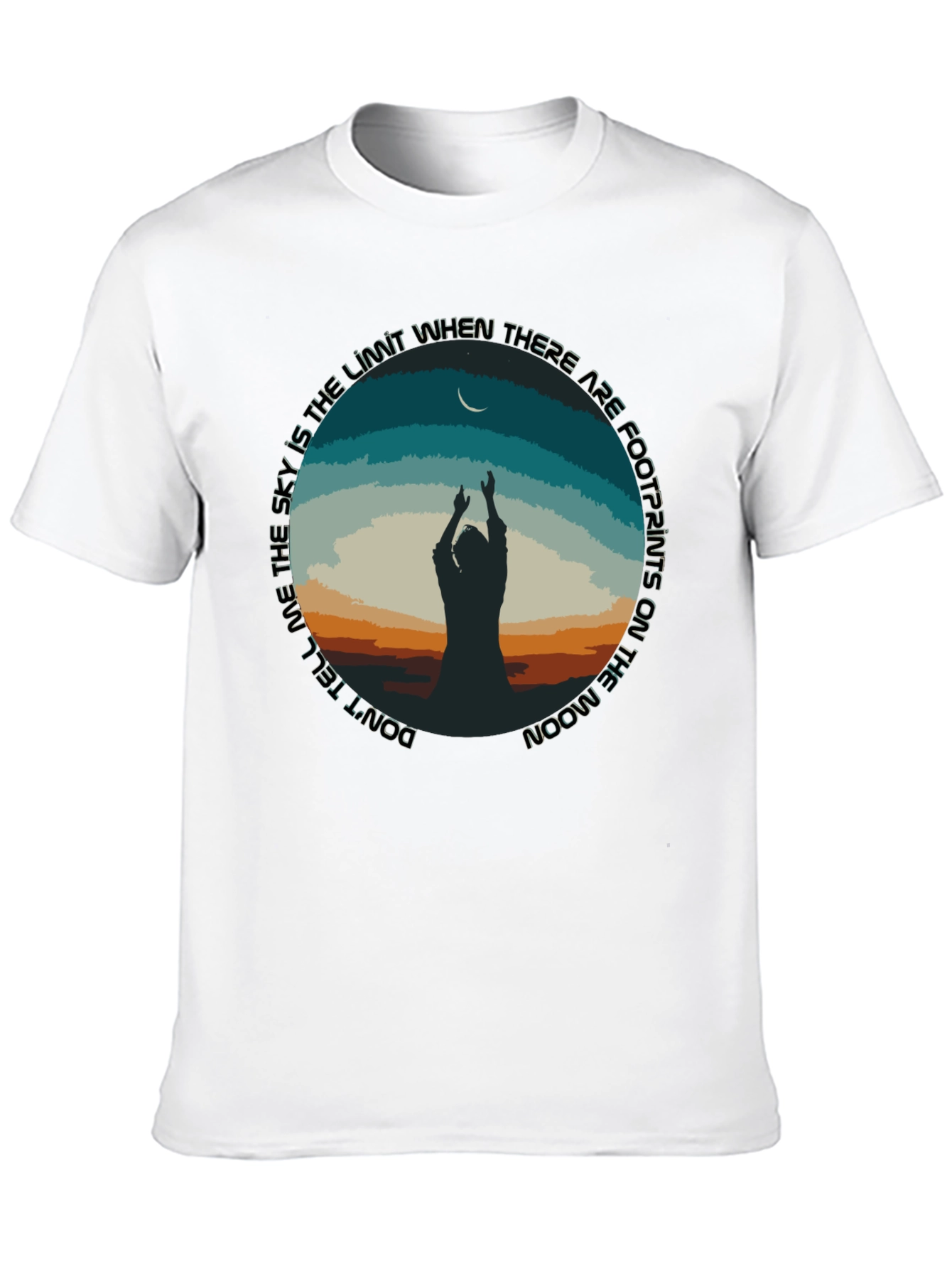 Moon Footprints Graphic Tee - Black Unisex T-Shirt